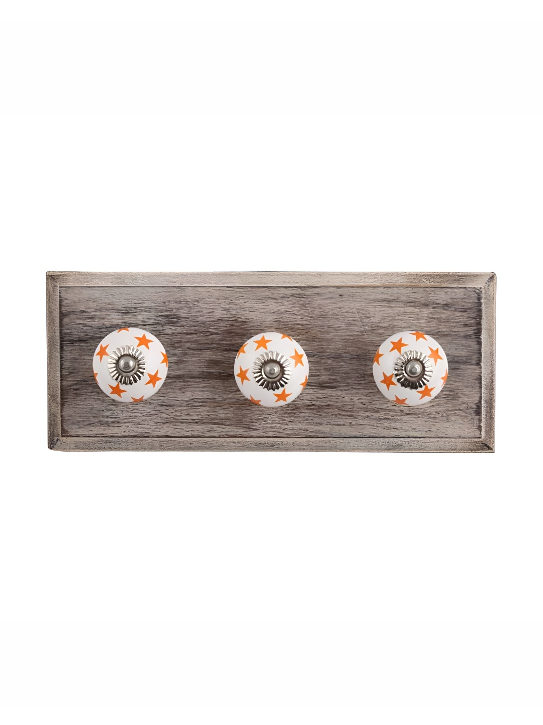 

Indianshelf Brown & Orange Wood Wall Hooks Key Holder