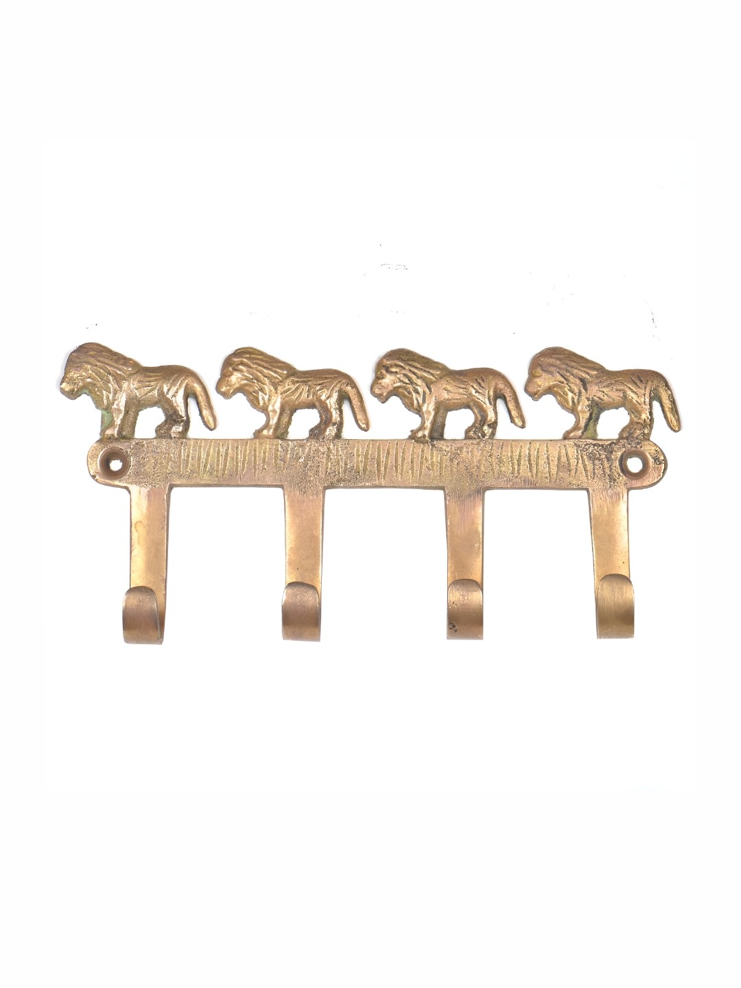 

Indianshelf Beige Lions Shape Antique Brass Wall Hooks Key Holder