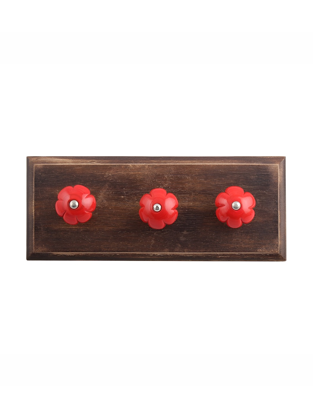 

Indianshelf Brown & Red Melon Wooden Wall Hooks Key Holder