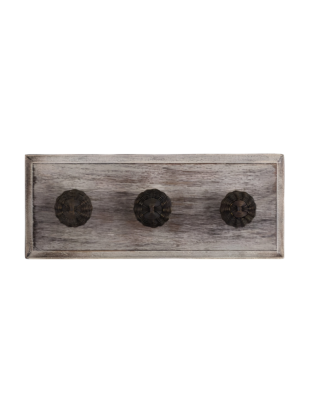 

Indianshelf Beige & Black Wire Wooden Wall Hooks Key Holder