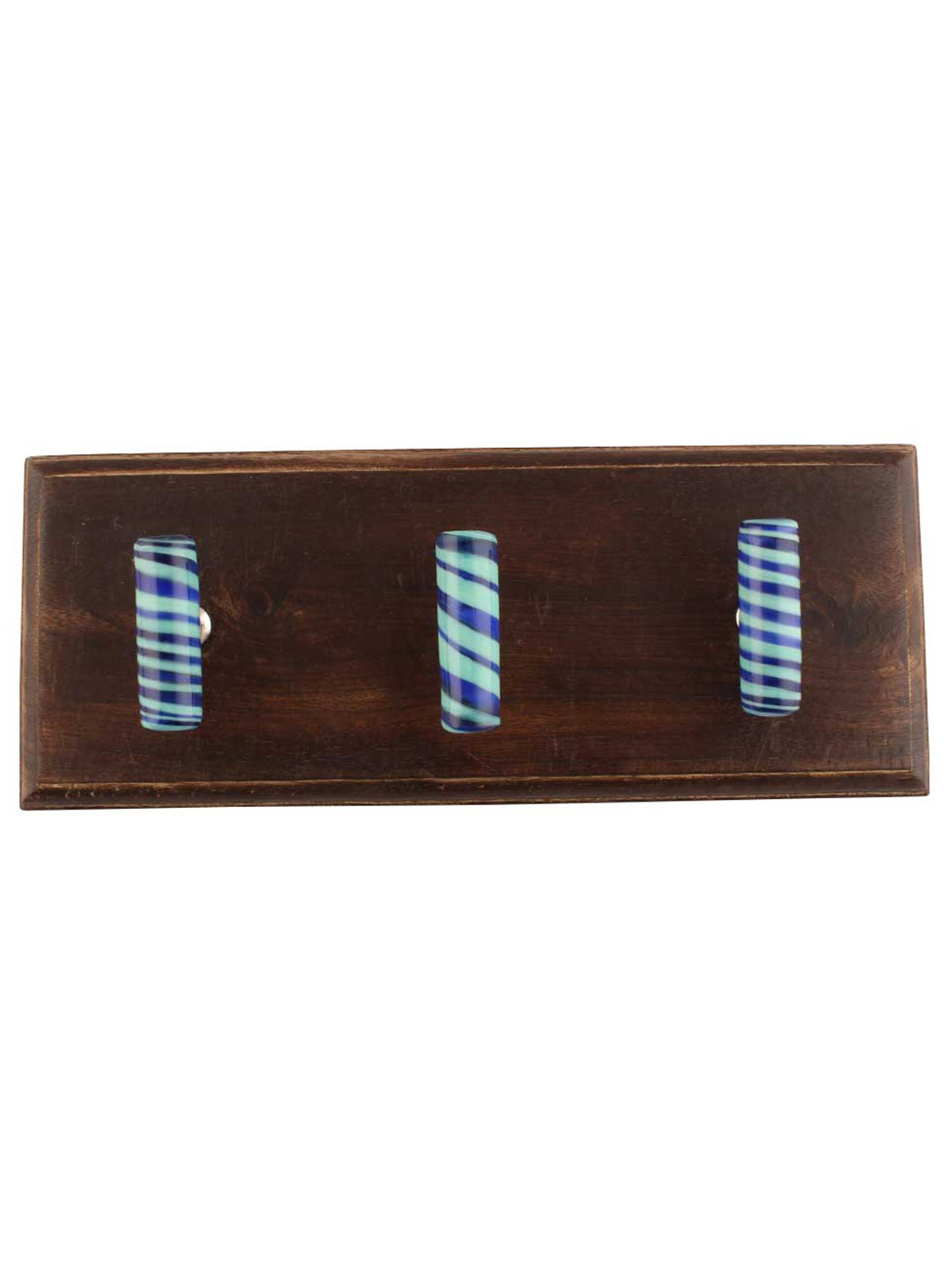 

Indianshelf Blue Striped Tube Wall Hooks Key Holder