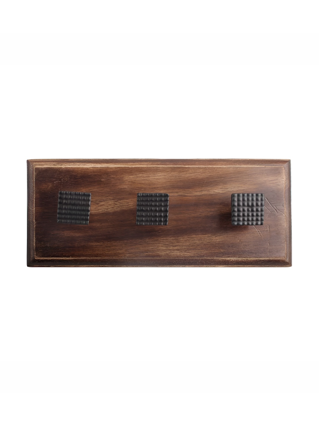 

Indianshelf Brown & Black Geometric Patterned Wooden Wall Hooks Key Holder