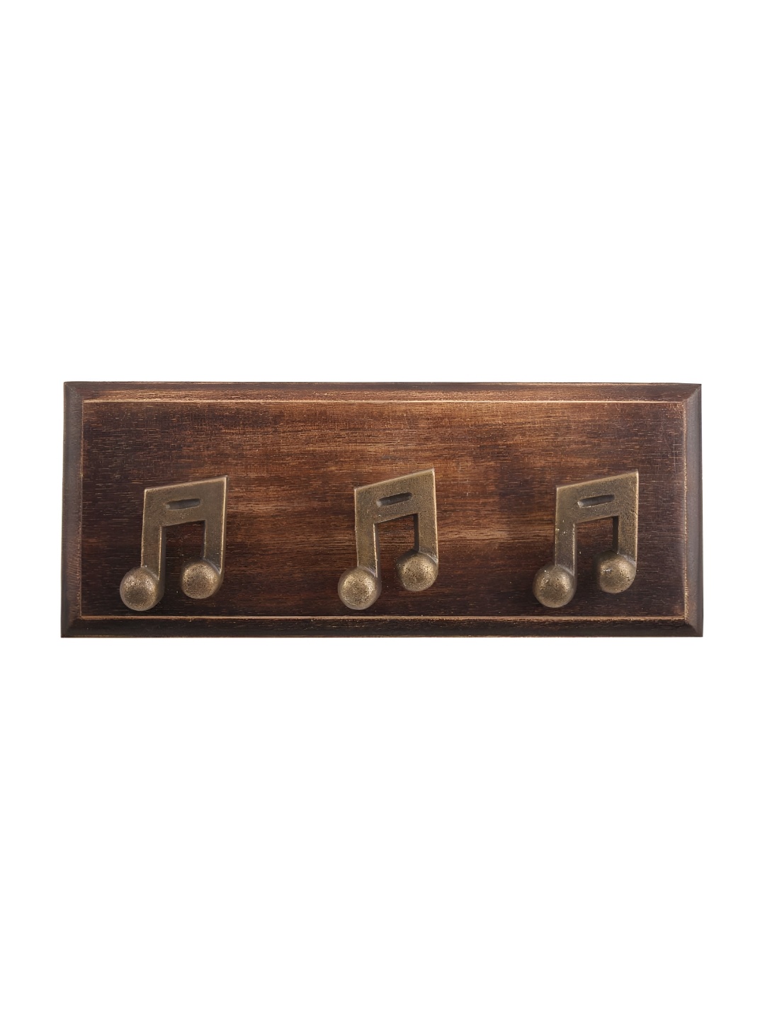 

Indianshelf Music Symbol Design Wooden Wall Hooks Key Holder, Gold