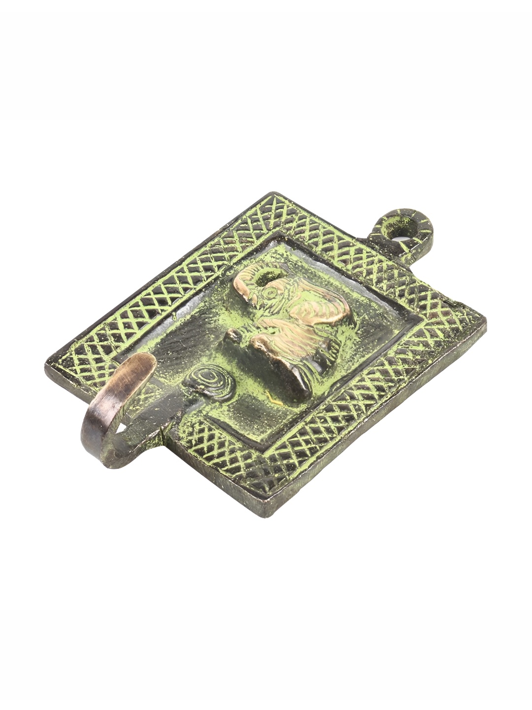 

Indianshelf Yellow & Grey Elephant Engraved Antique Brass Wall Hooks Key Holder