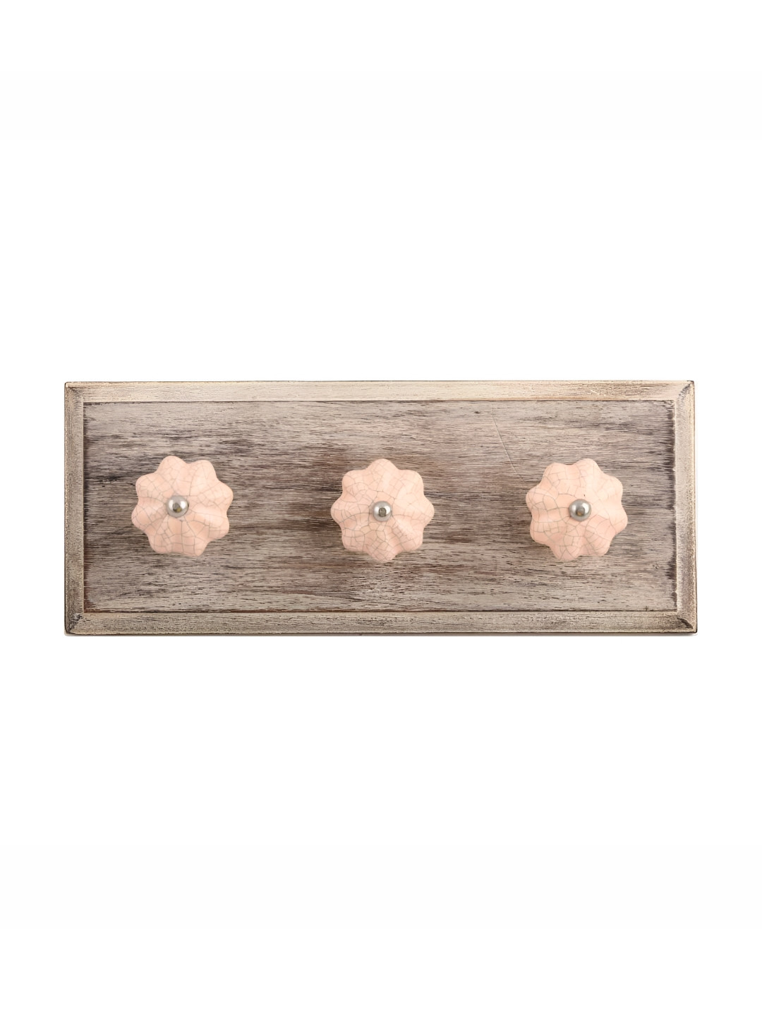 

Indianshelf Brown & Pink Floral Patterned Wooden Wall Hooks Key Holder