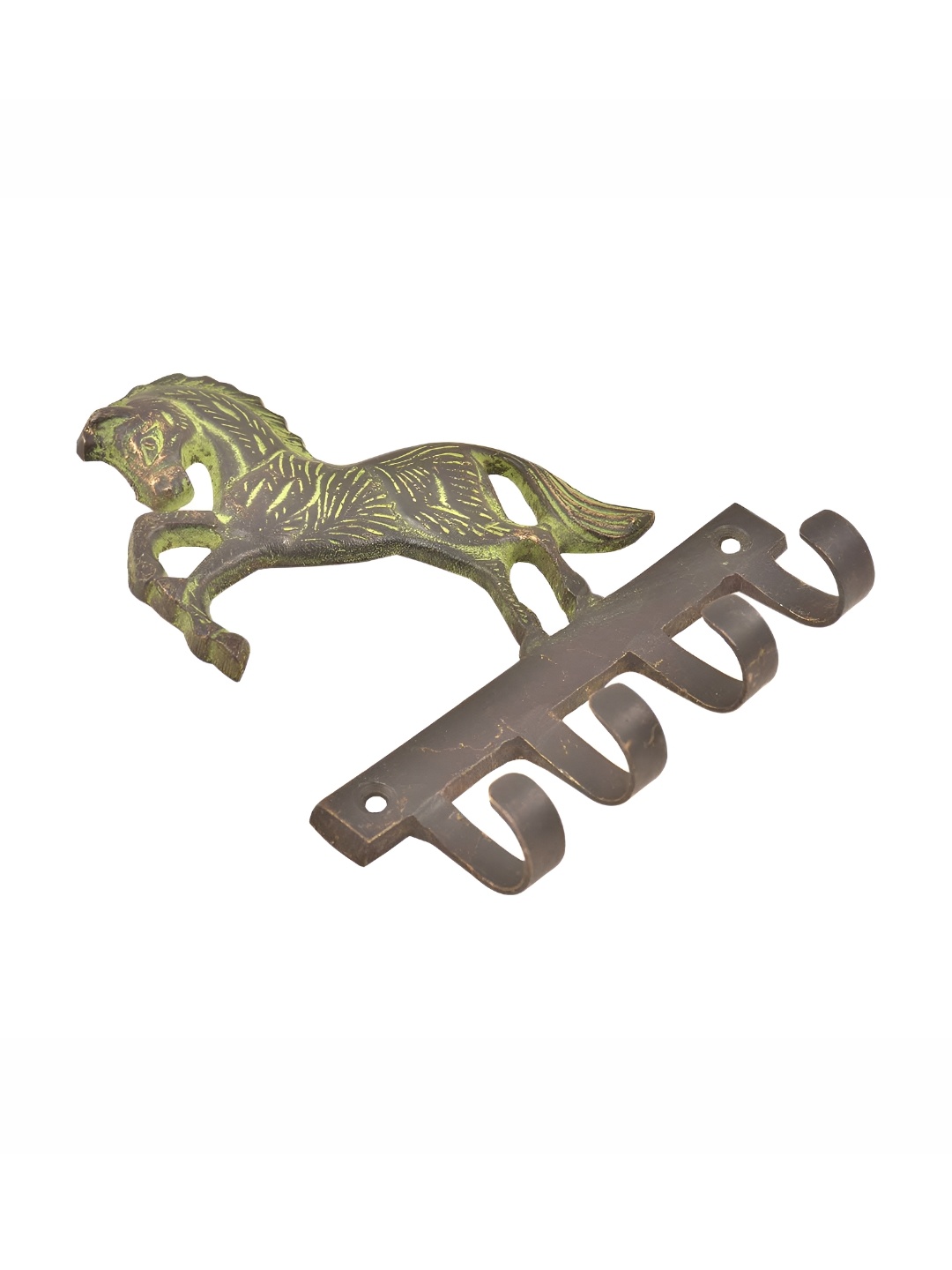 

Indianshelf Bronze & Green Horse Patterned Brass Wall Key Holder