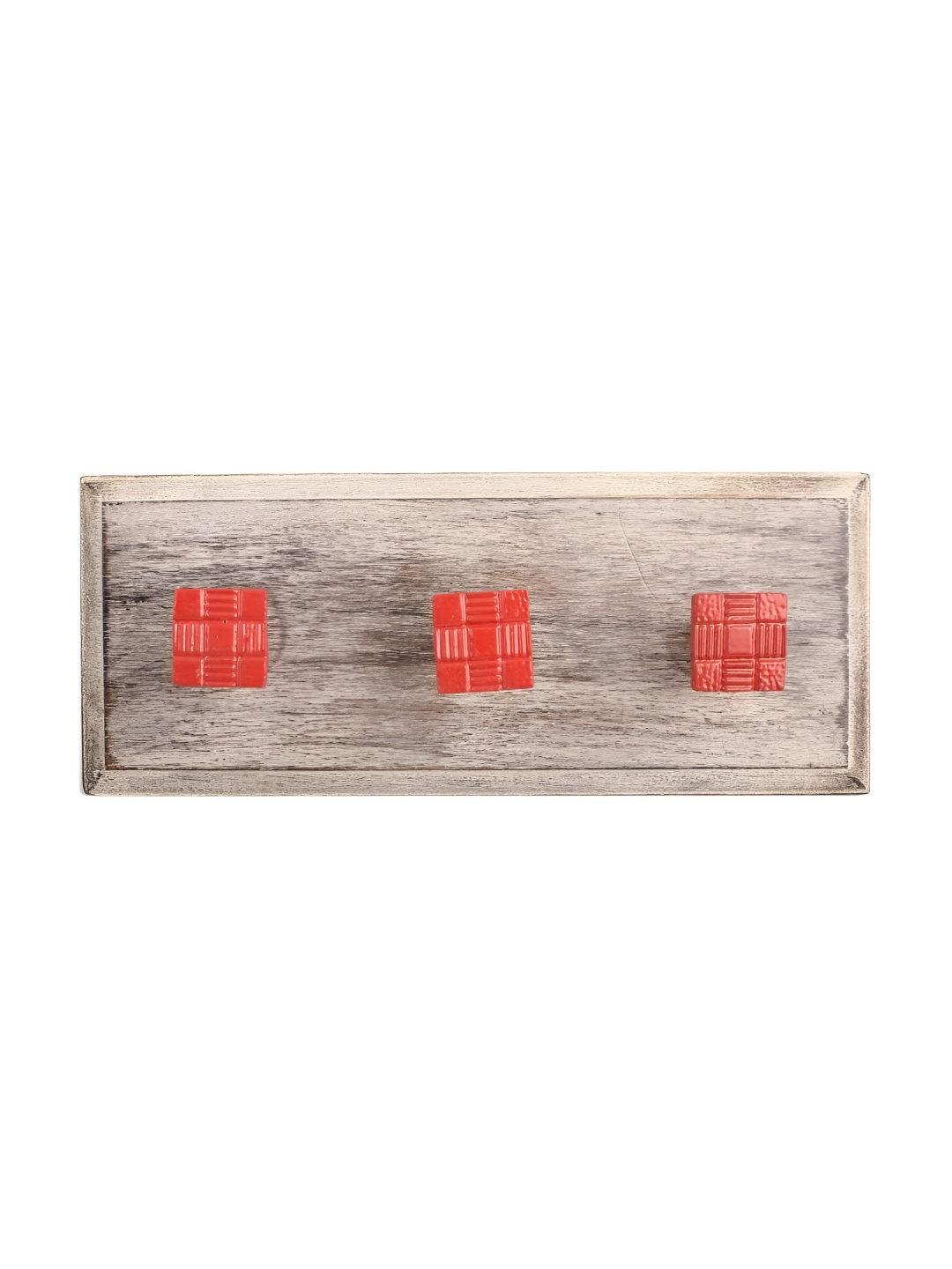 

Indianshelf Brown & Red Printed Wooden Wall Key Holder