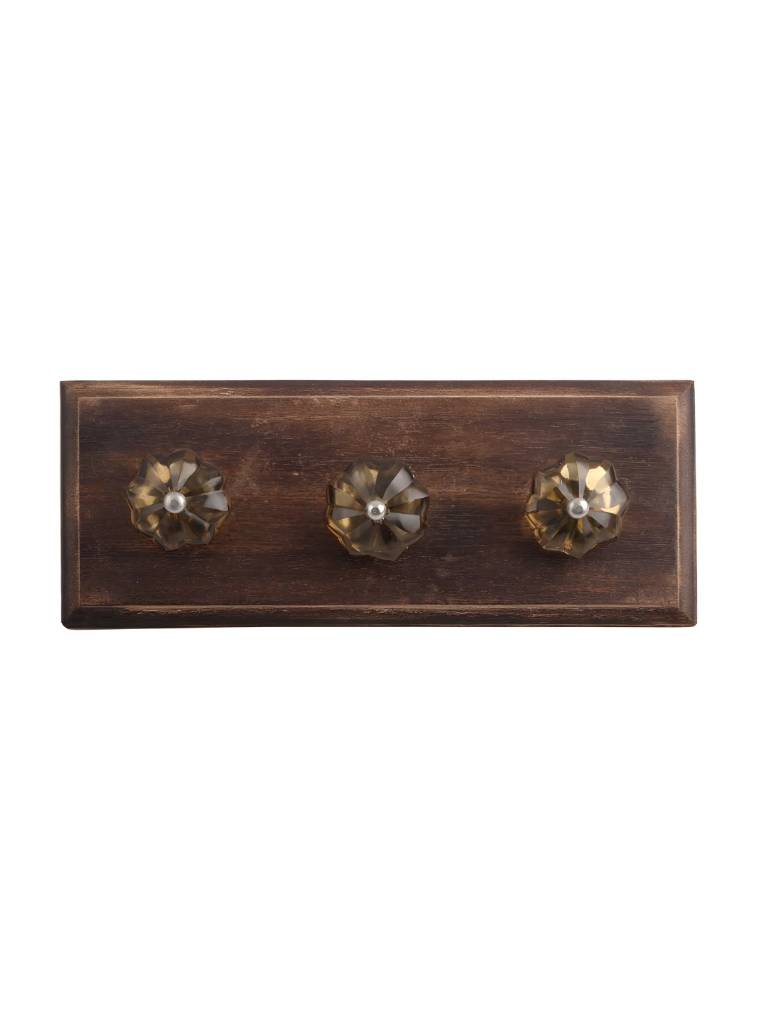 

Indianshelf Brown & Grey Floral Patterned Wooden Wall Hooks Key Holder