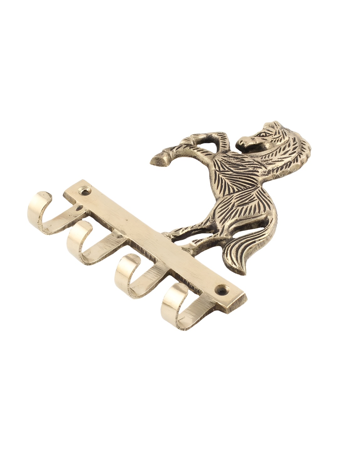 

Indianshelf Beige Horse Shape Antique Brass Wall Hooks Key Holder