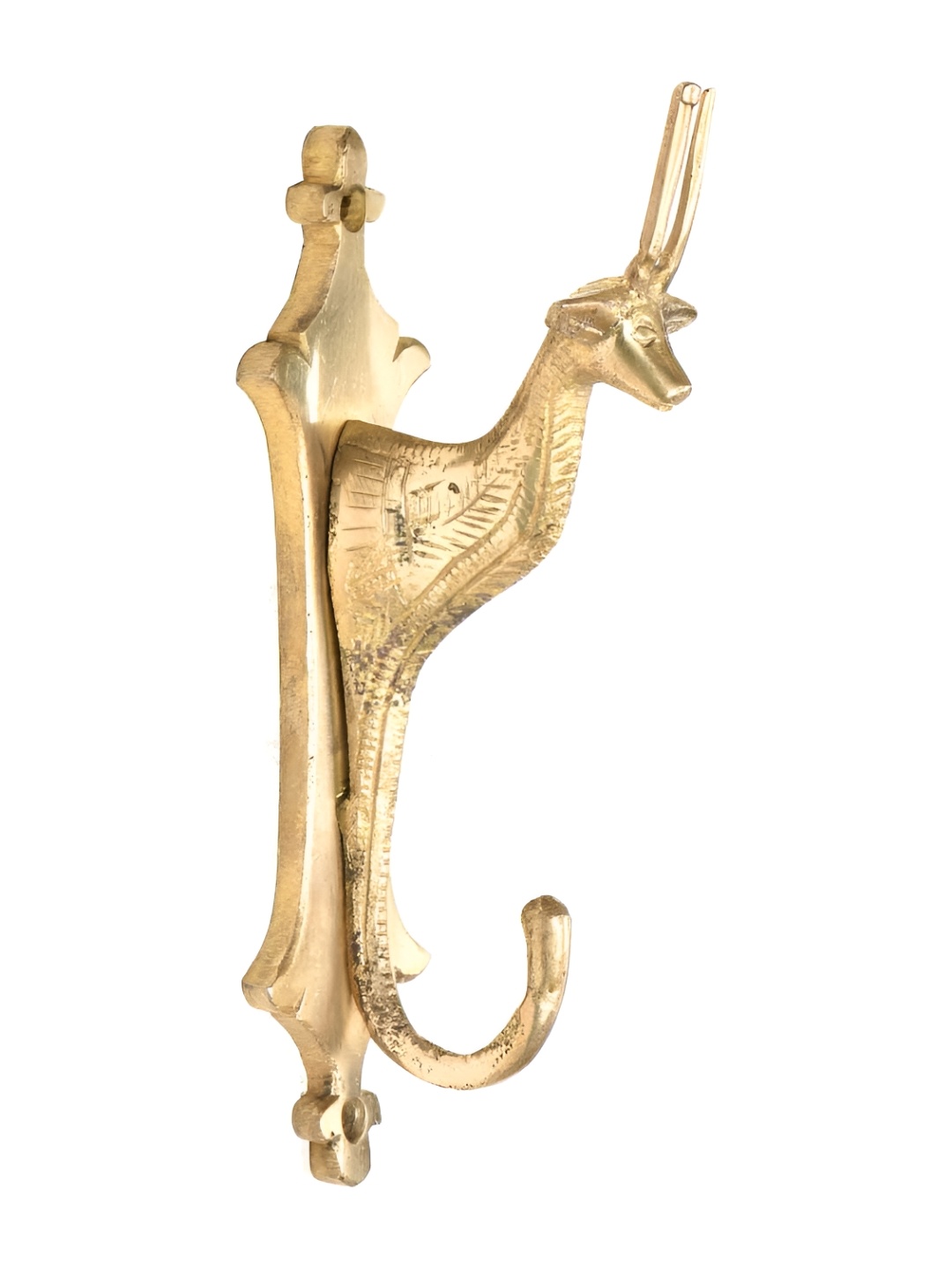 

Indianshelf Giraffe Head Brass Wall Hooks Key Holder, Gold