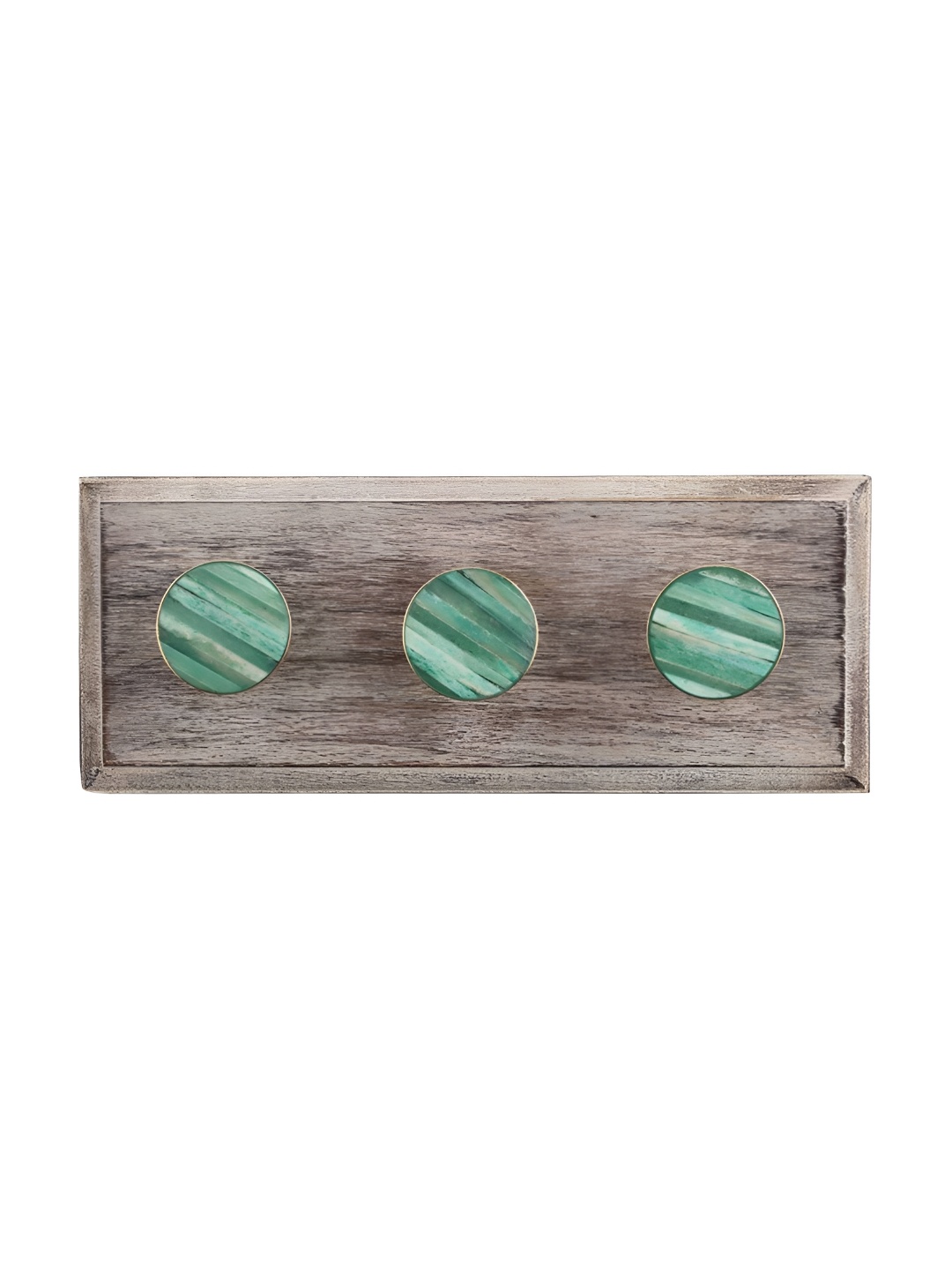 

Indianshelf Green & Brown Printed Wood 3-Hooks Wall Key Holder