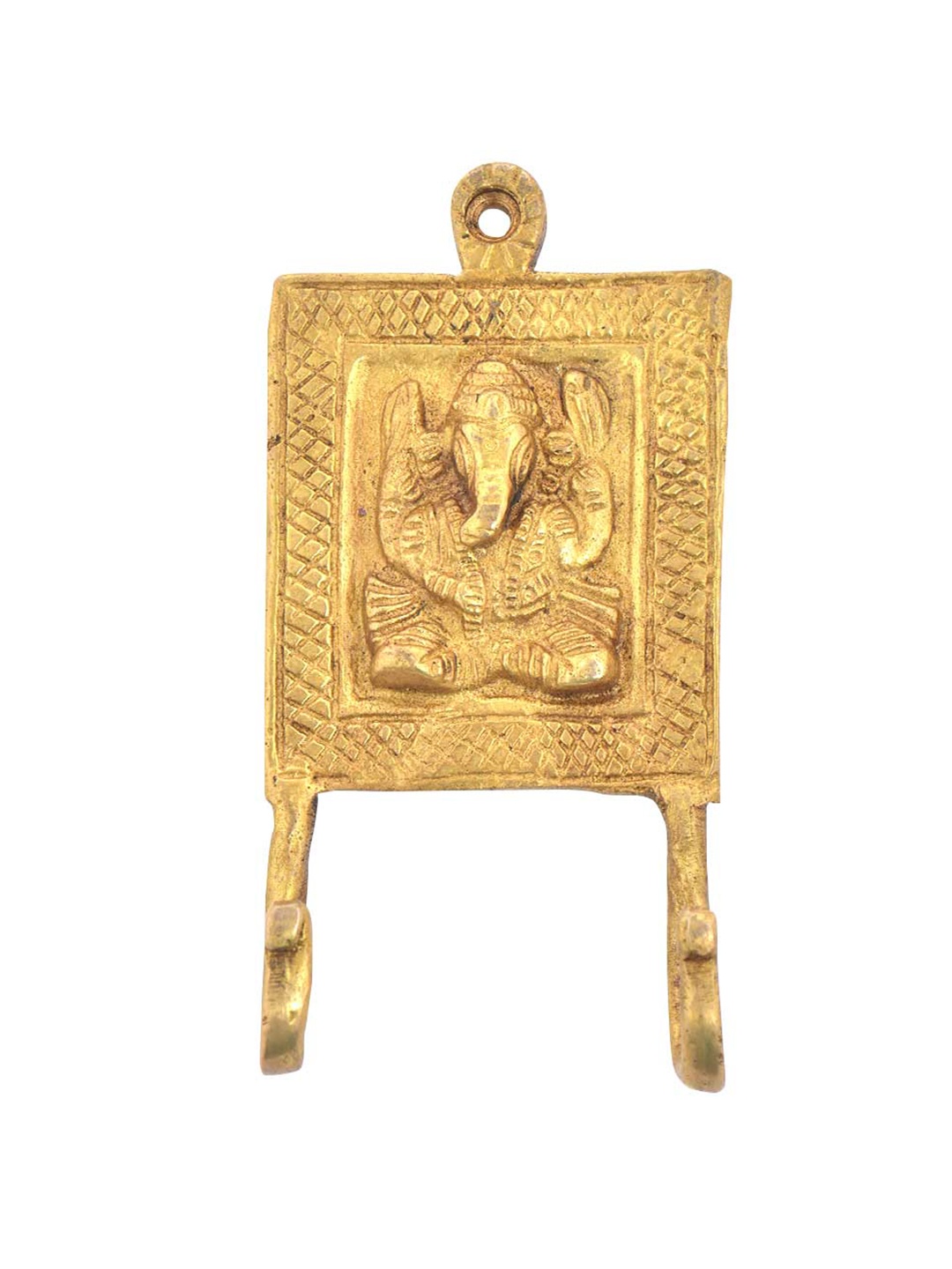 

Indianshelf Gold-Toned Ganesha Patterned Brass Wall Hooks Key Holder