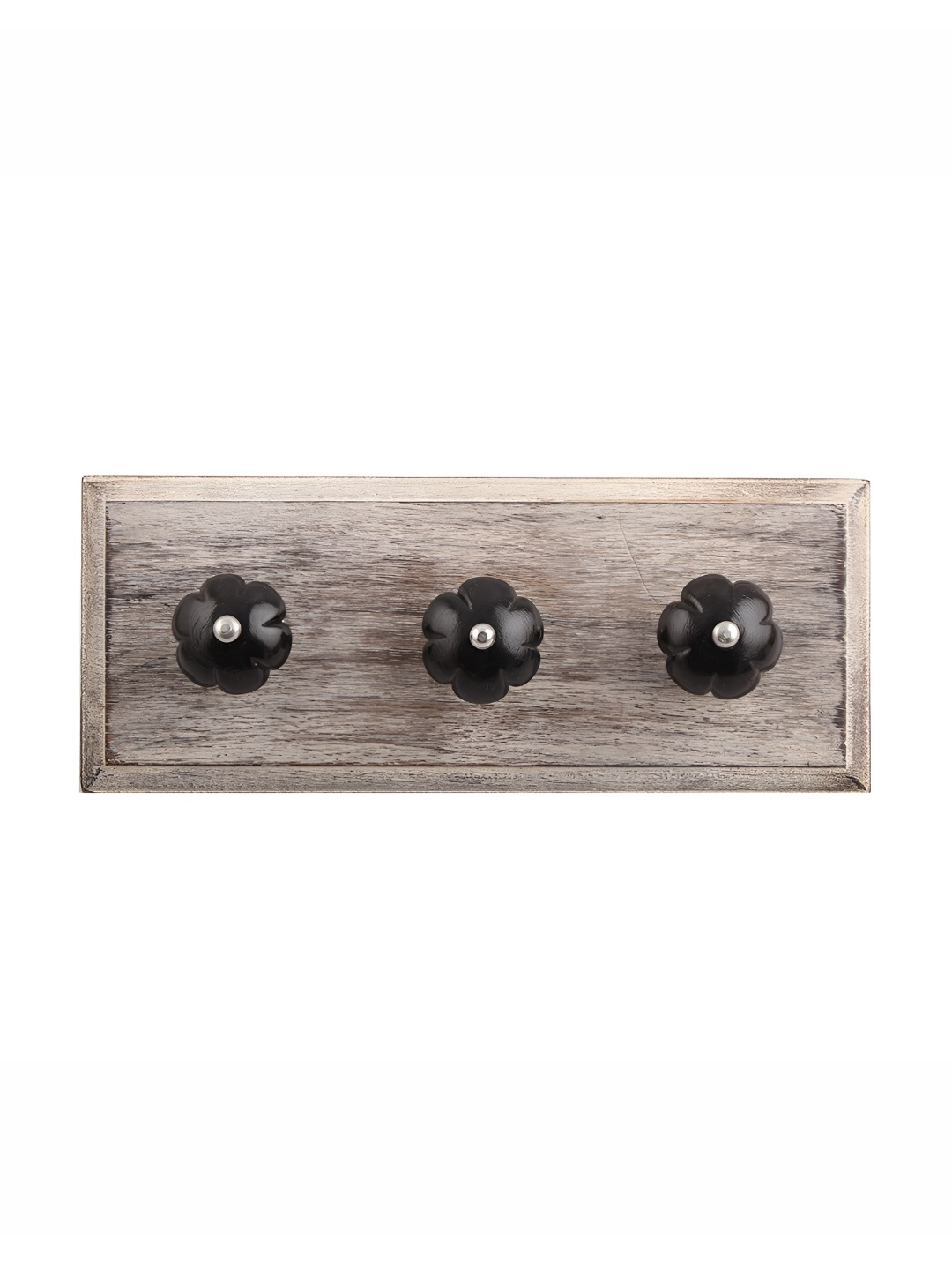 

Indianshelf Black & Beige Wooden Wall Hooks Holder