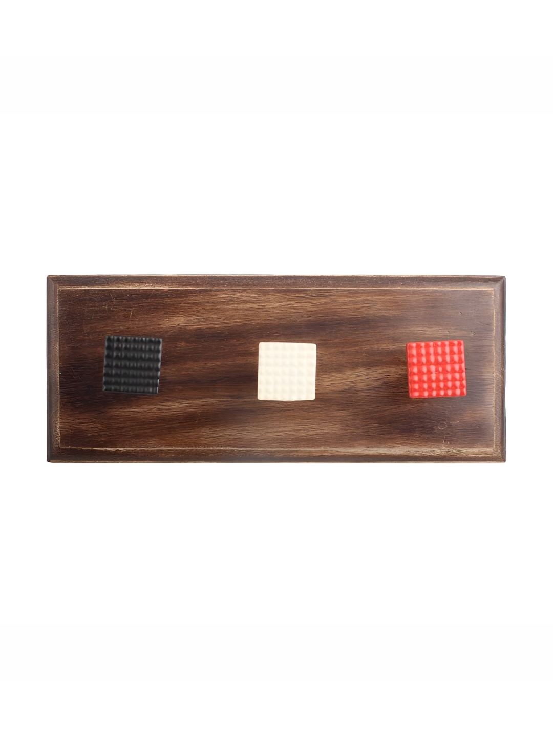 

Indianshelf Brown & Black Wooden Square Shaped Wall Hooks Holder, Red