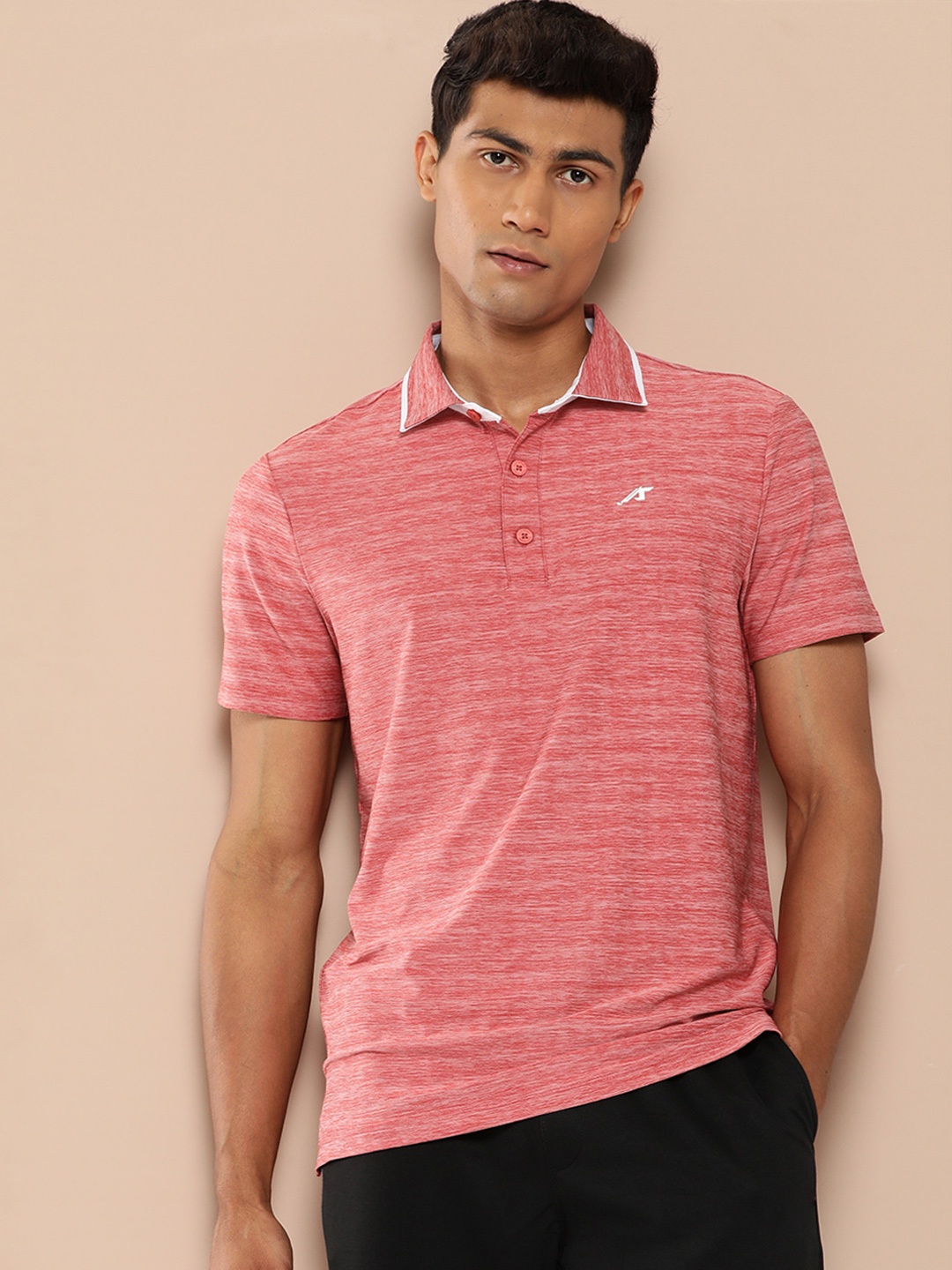 

Alcis Men Polo Collar Slim Fit Golf T-shirt, Pink