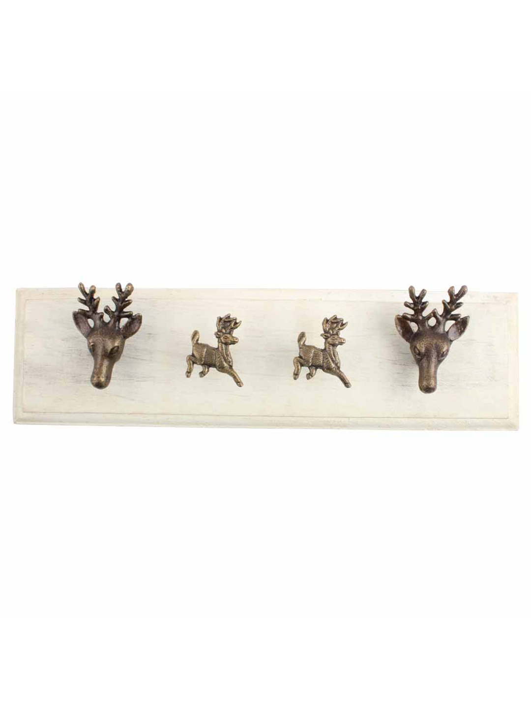 

Indianshelf Brown Deer Wooden 4-Hooks Wall Key Holder