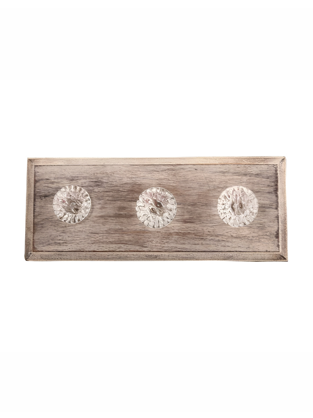 

Indianshelf Transparent & Beige Wooden Oval Shaped Wall Hooks Holder