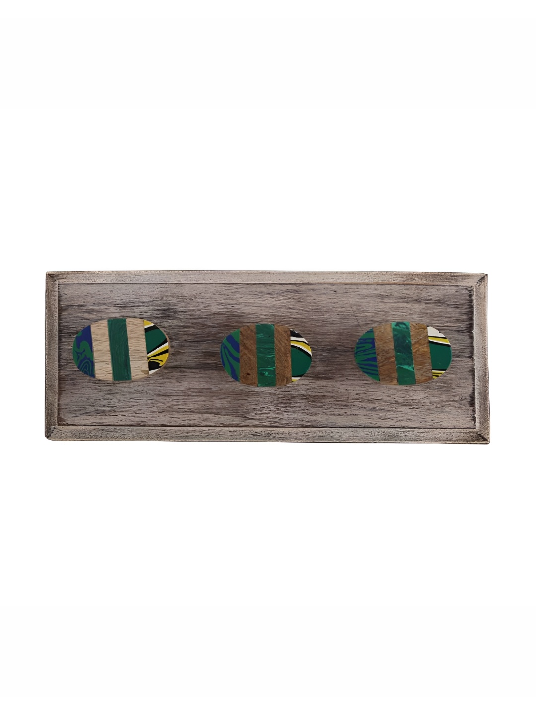 

Indianshelf Brown & Green Oval Wooden Wall Key Holders