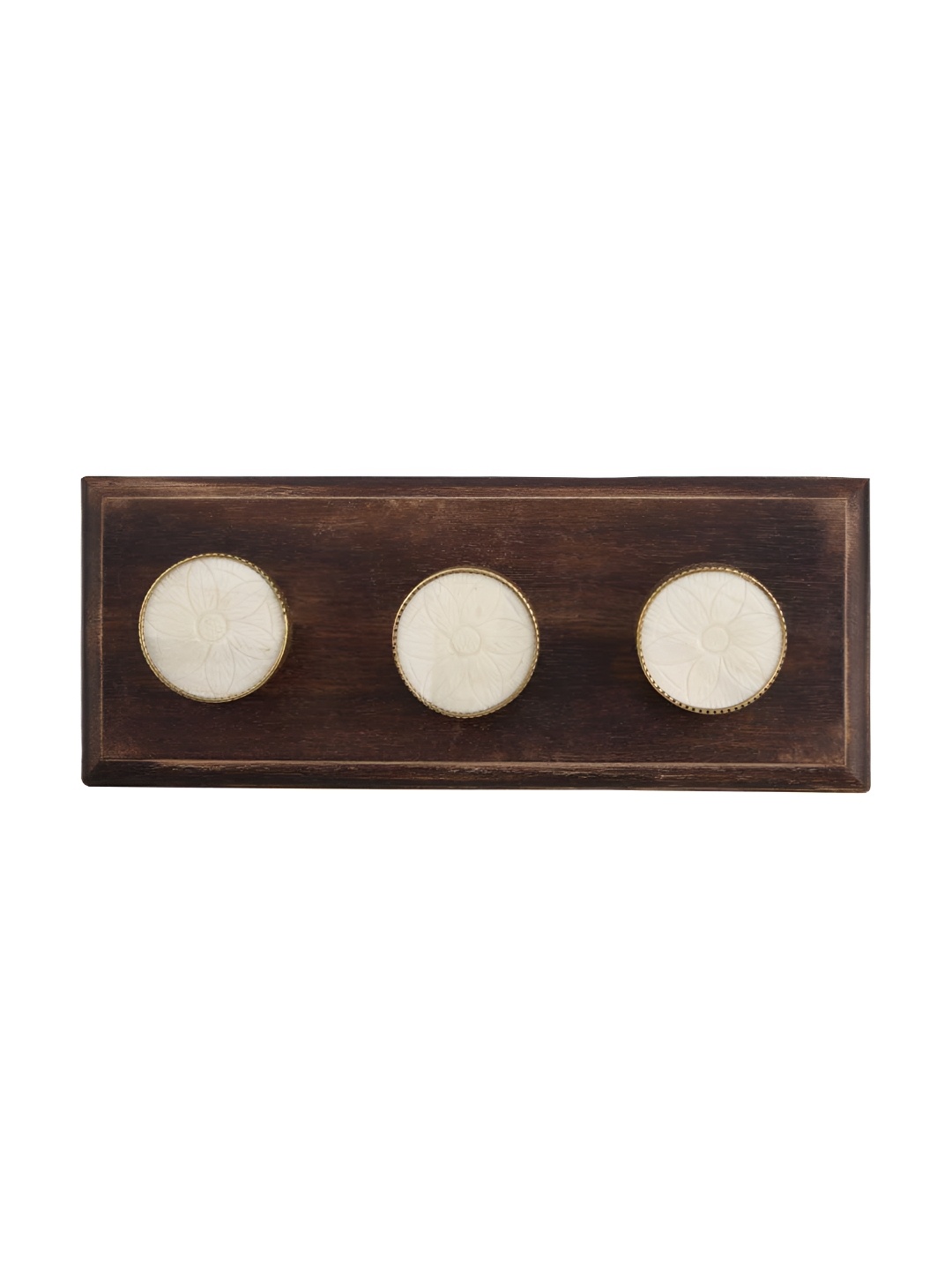 

Indianshelf Brown & Cream Round Flower Wall Key Holder
