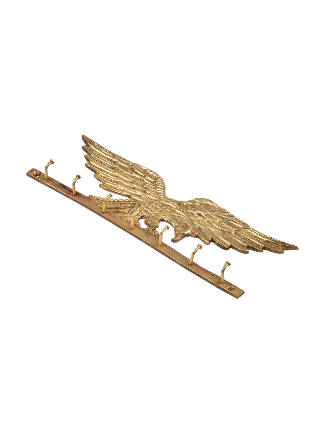 

Indianshelf Gold Toned Textured Eagle Brass Wall Hooks Key Holder