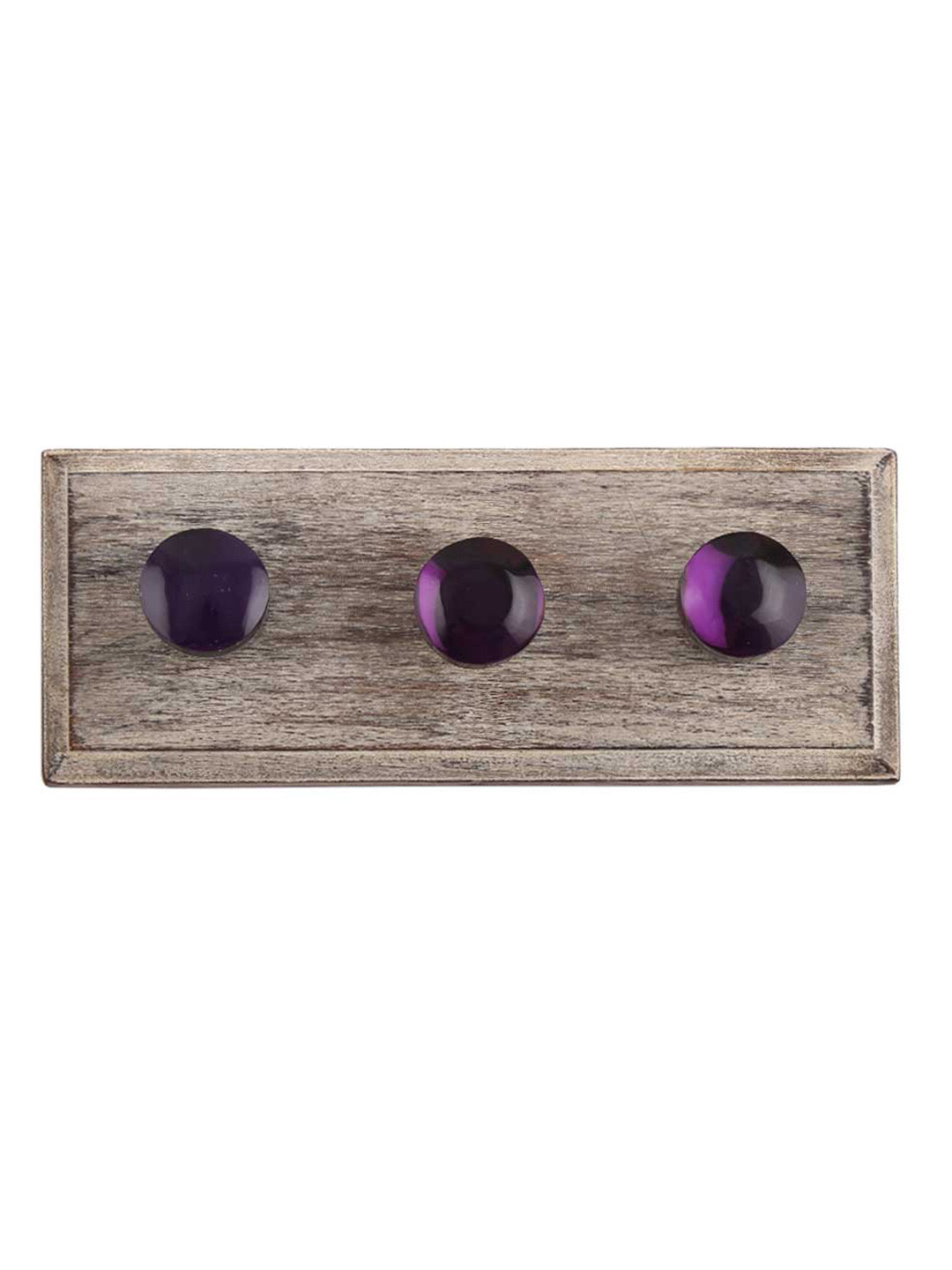 

Indianshelf Purple & Beige Wooden Wall Hooks Holder
