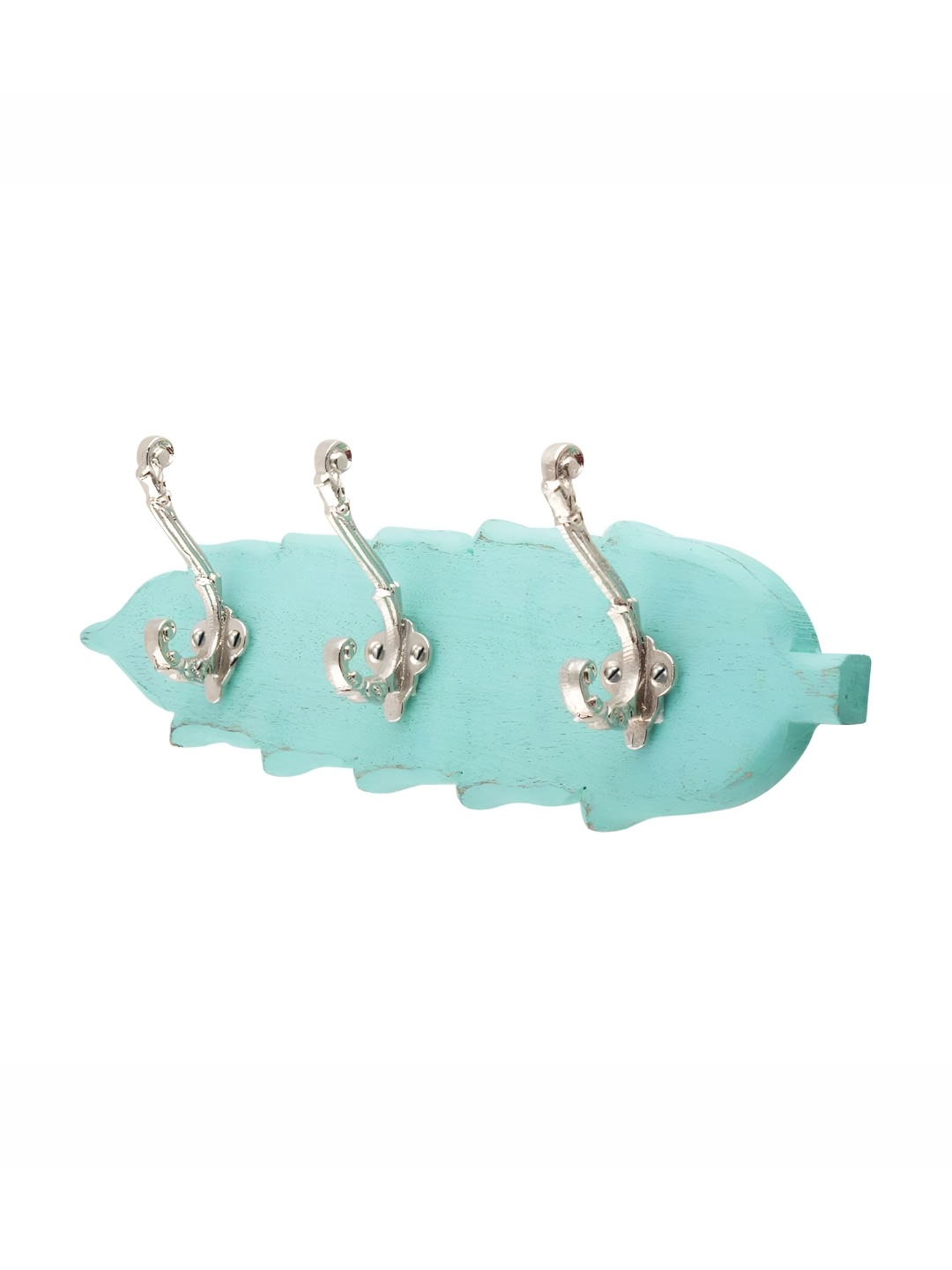 

Indianshelf Green Leaf Shaped Wooden Wall Hooks Key Holder