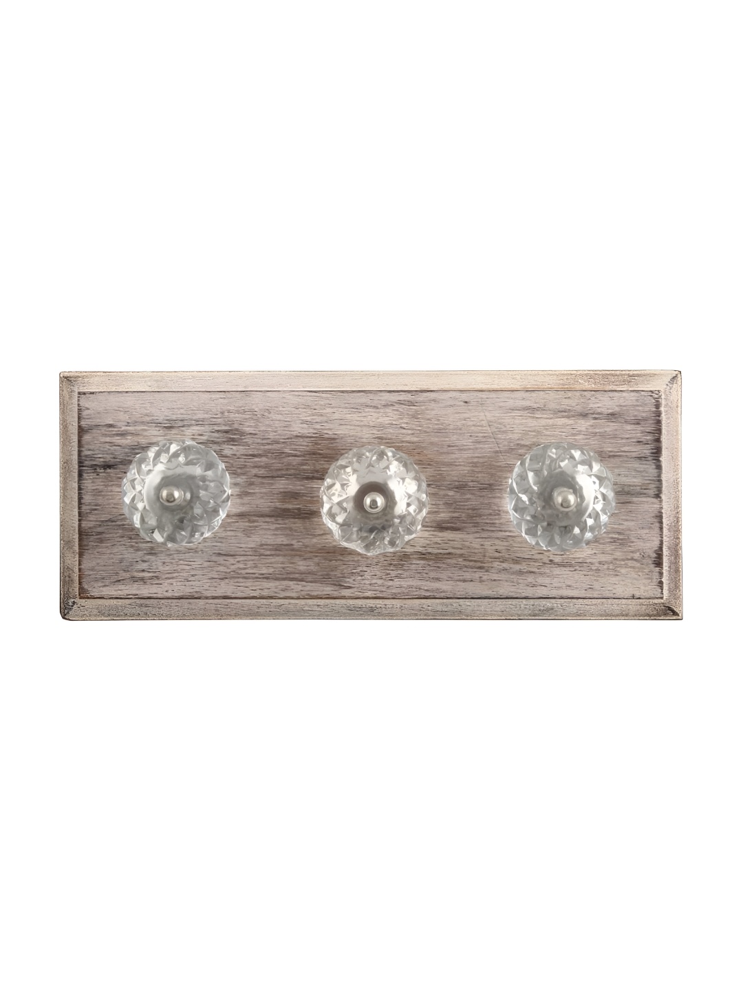 

Indianshelf Transparent & Brown Fine Cut Design Wooden Wall Hooks Key Holder