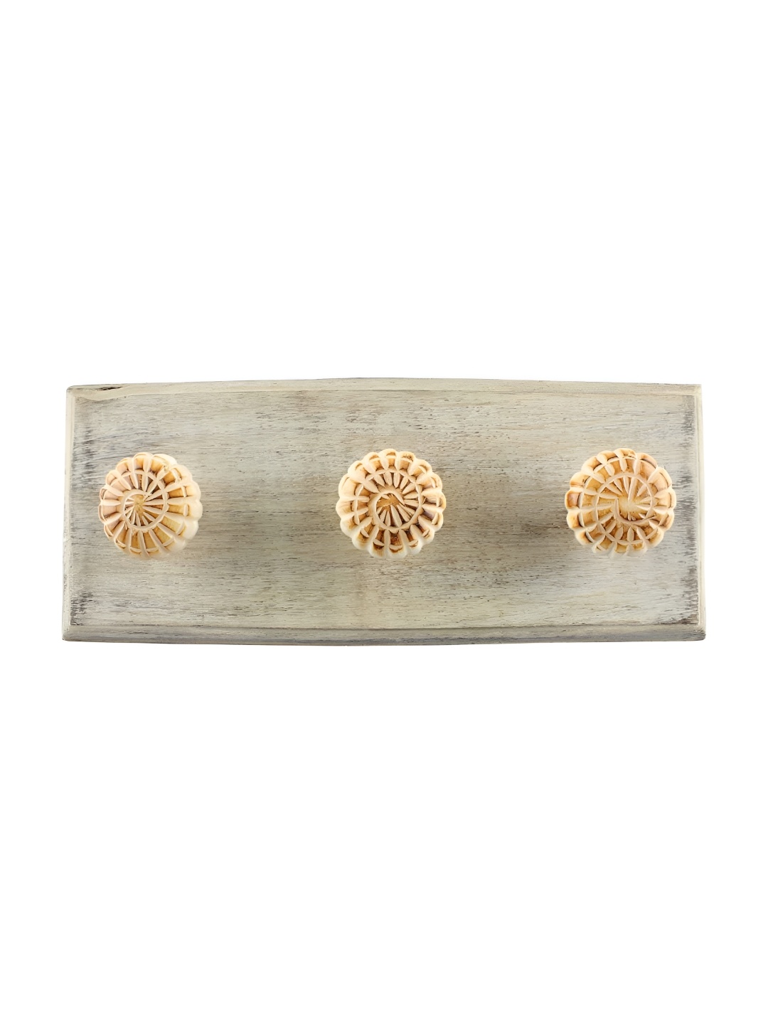 

Indianshelf Mustard Yellow & Beige Flower Printed Wall Hooks Holder
