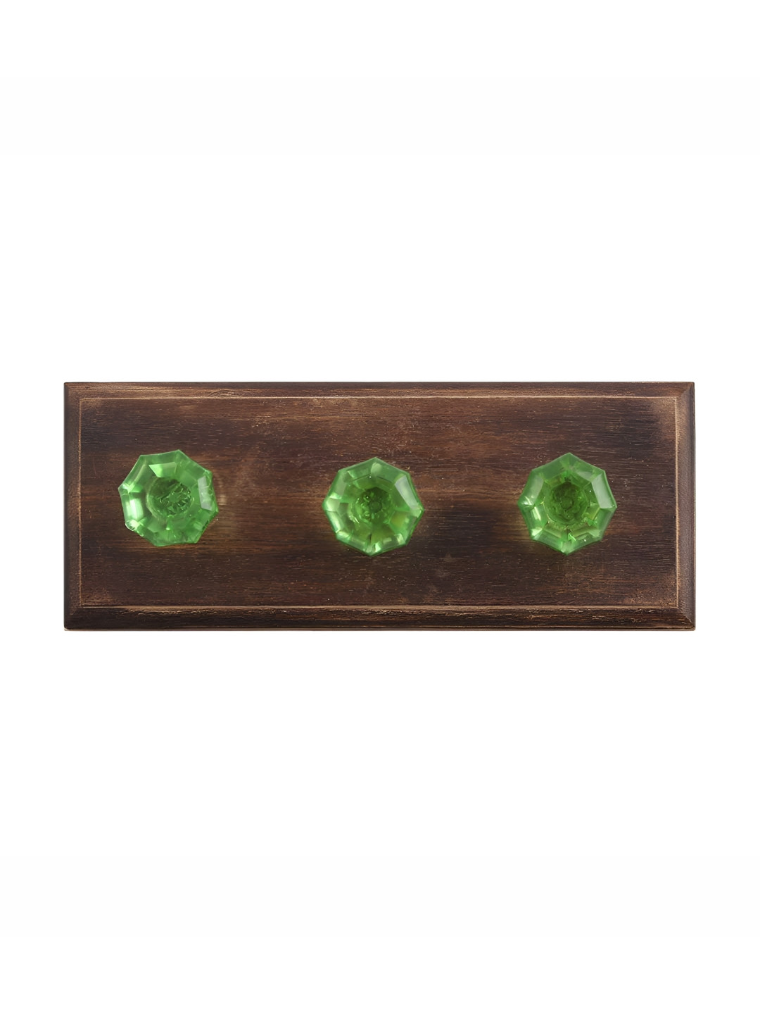

Indianshelf Brown & Green Octagon Wooden Wall Hooks Key Holder