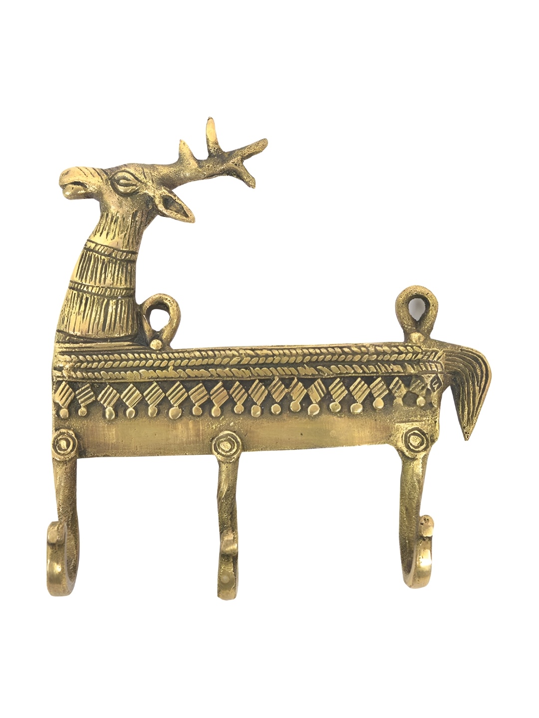 

Indianshelf Brass Deer Wall Hooks Key Holder, Gold
