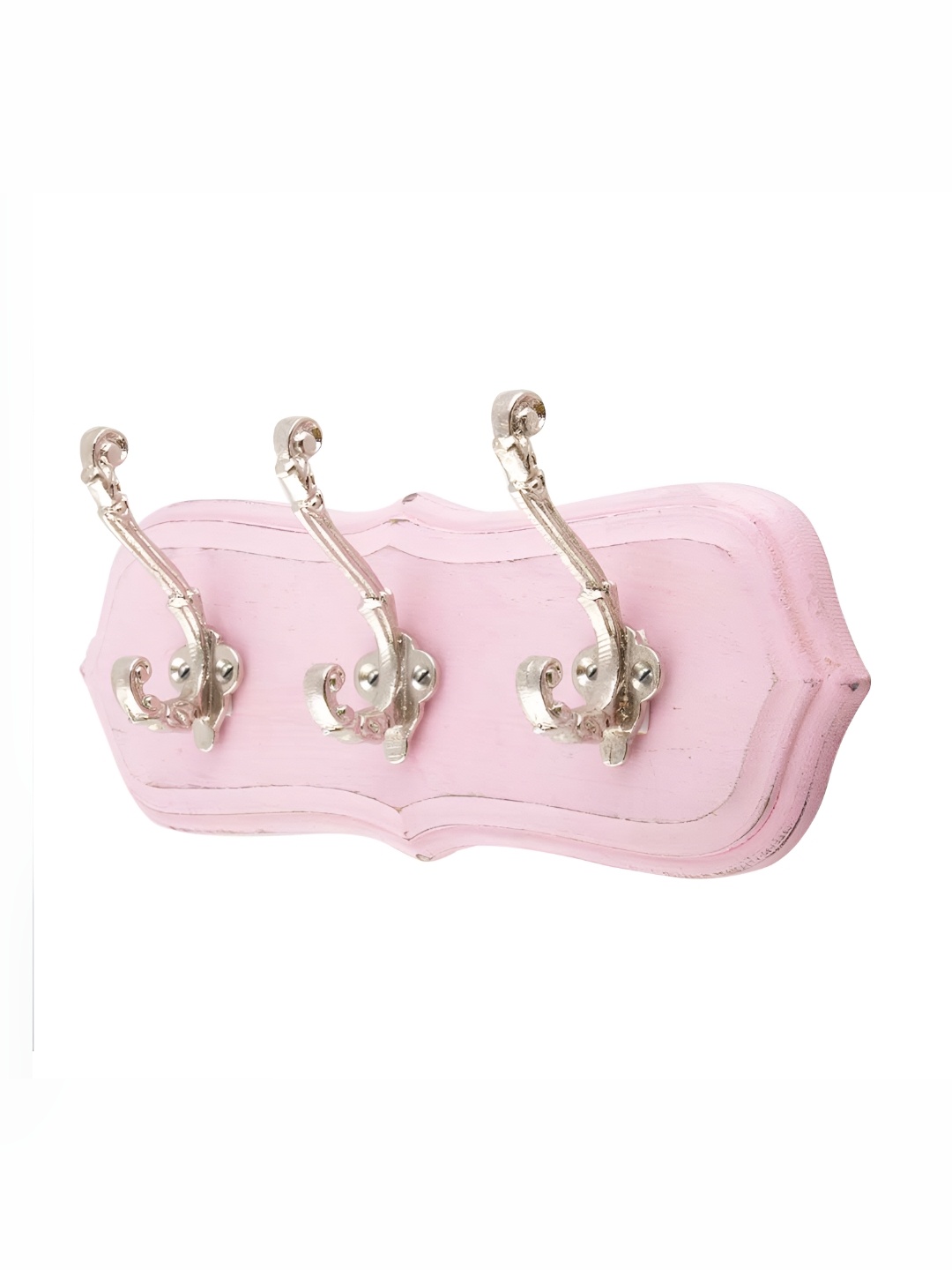 

Indianshelf Pink Wooden 3-Hooks Wall Key Holder