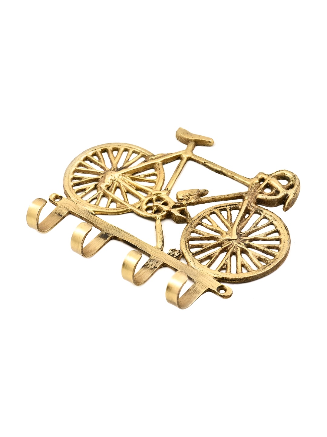 

Indianshelf Gold Toned Brass Cycle Wall Key Holder
