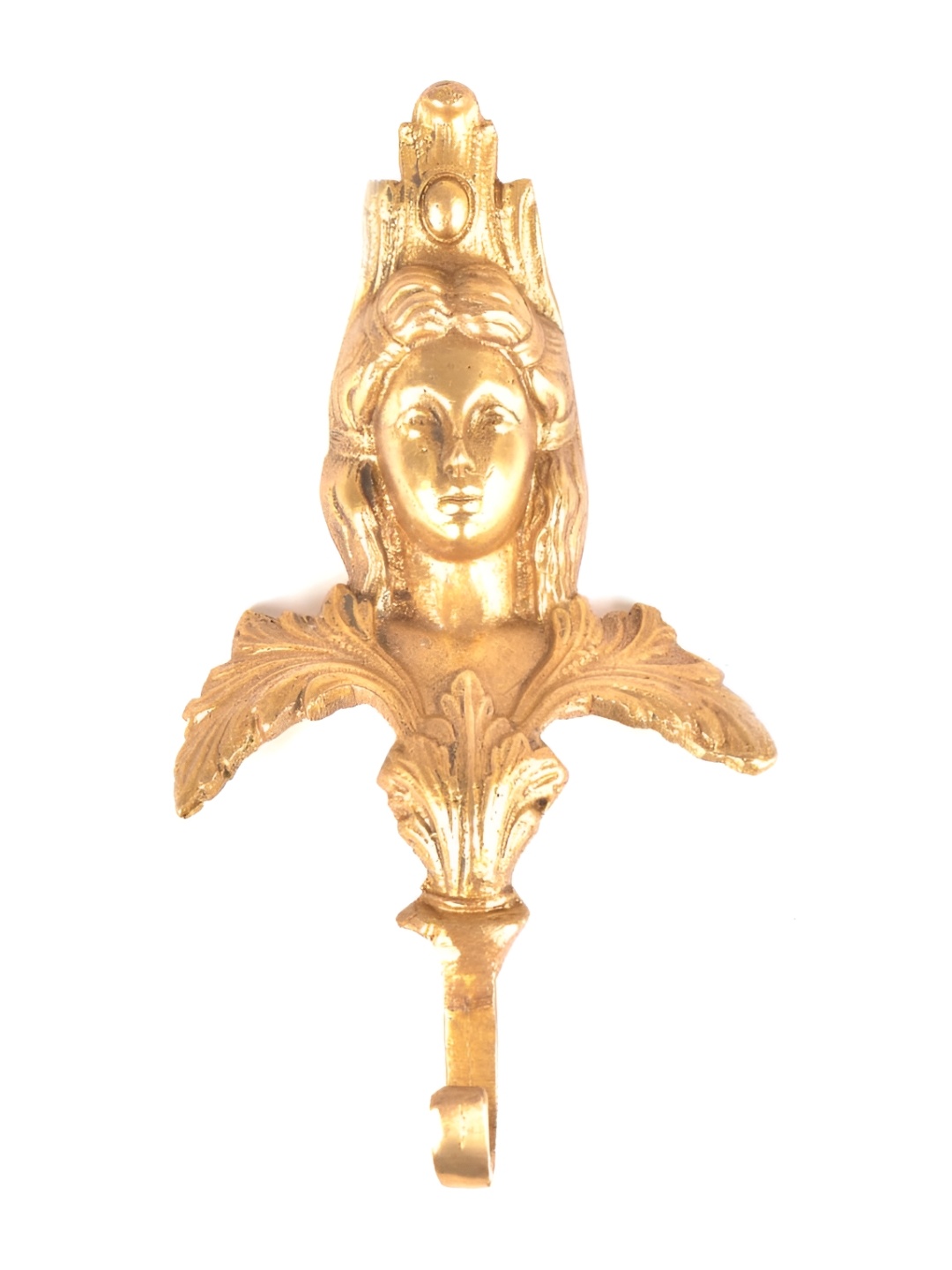 

Indianshelf Gold Toned Lady Face Shape Antique Brass Wall Key Holder