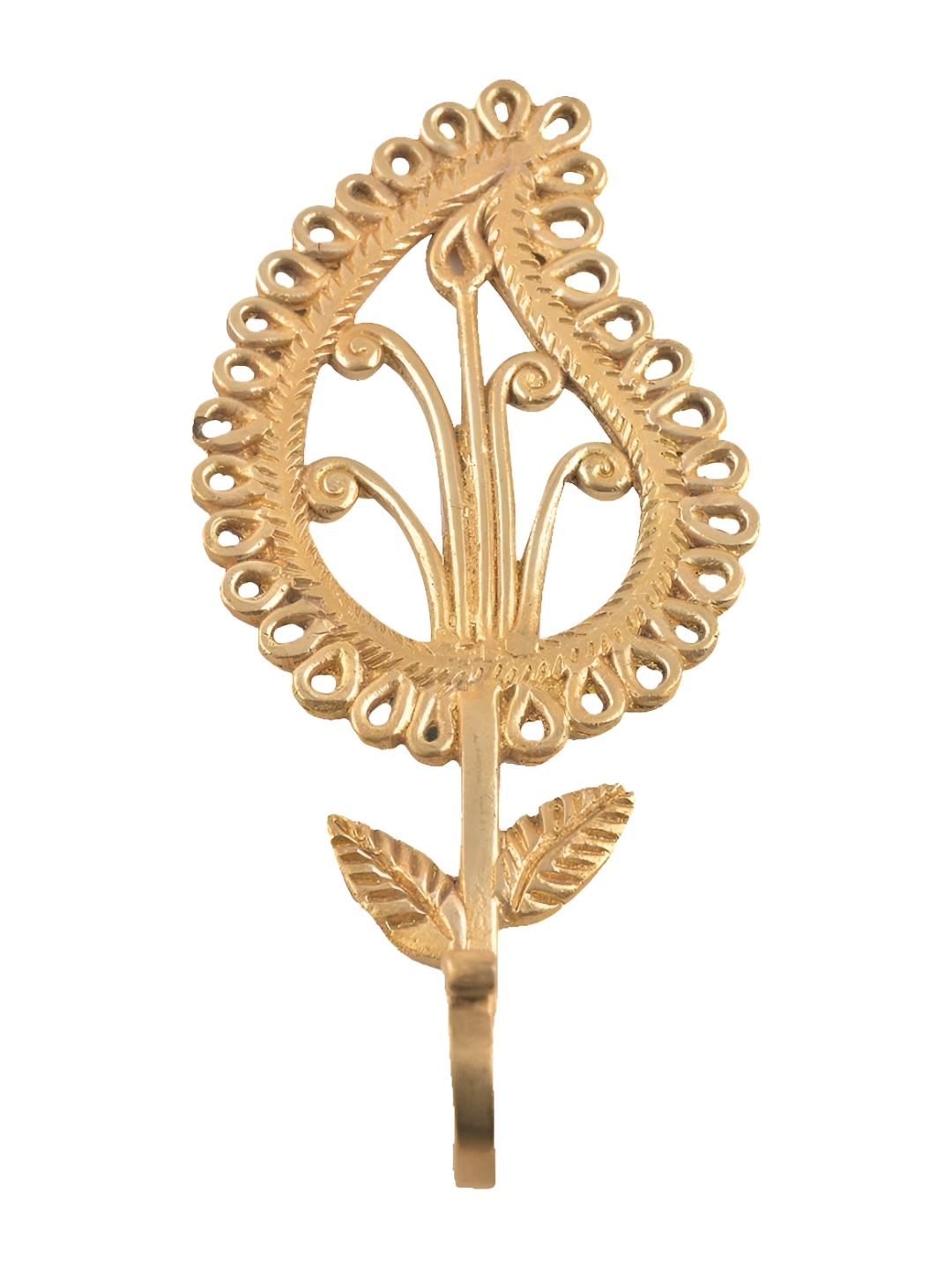 

Indianshelf Brass Tribal Parsely Ornate Wall Key Holder, Gold