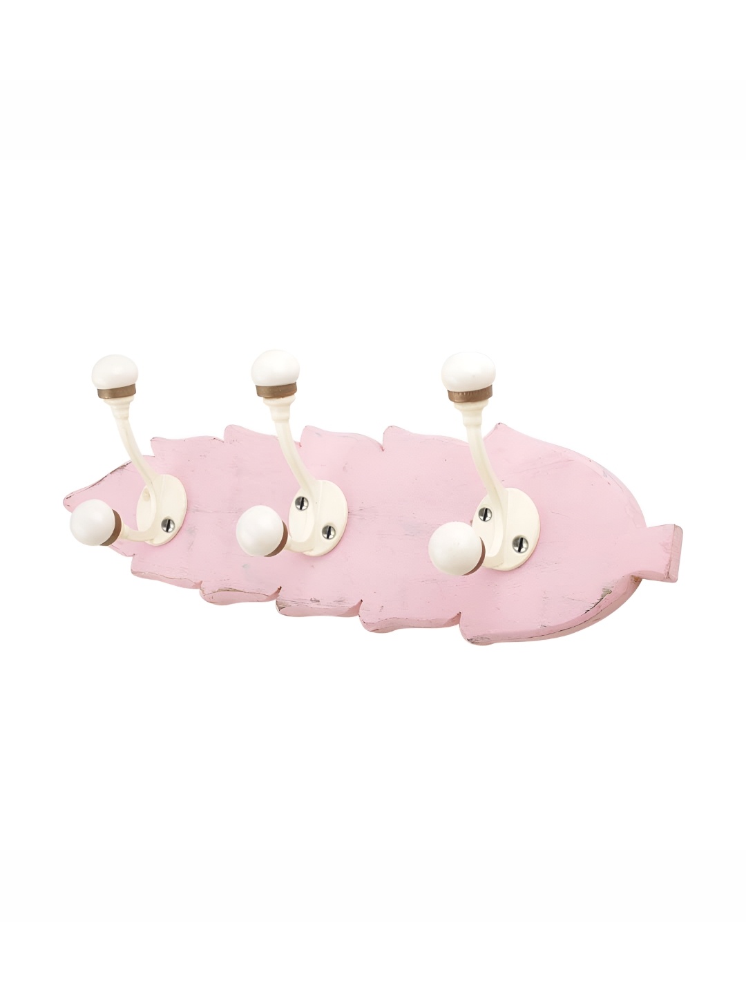 

Indianshelf Pink Leaf Wooden Wall Key Holder