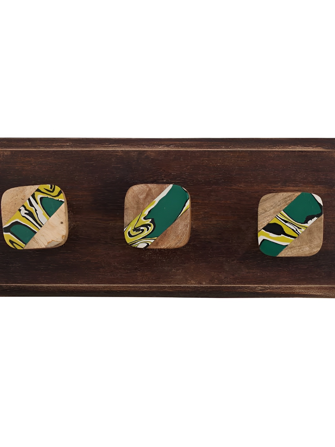

Indianshelf Brown & Beige Square Wooden Wall Key Holder