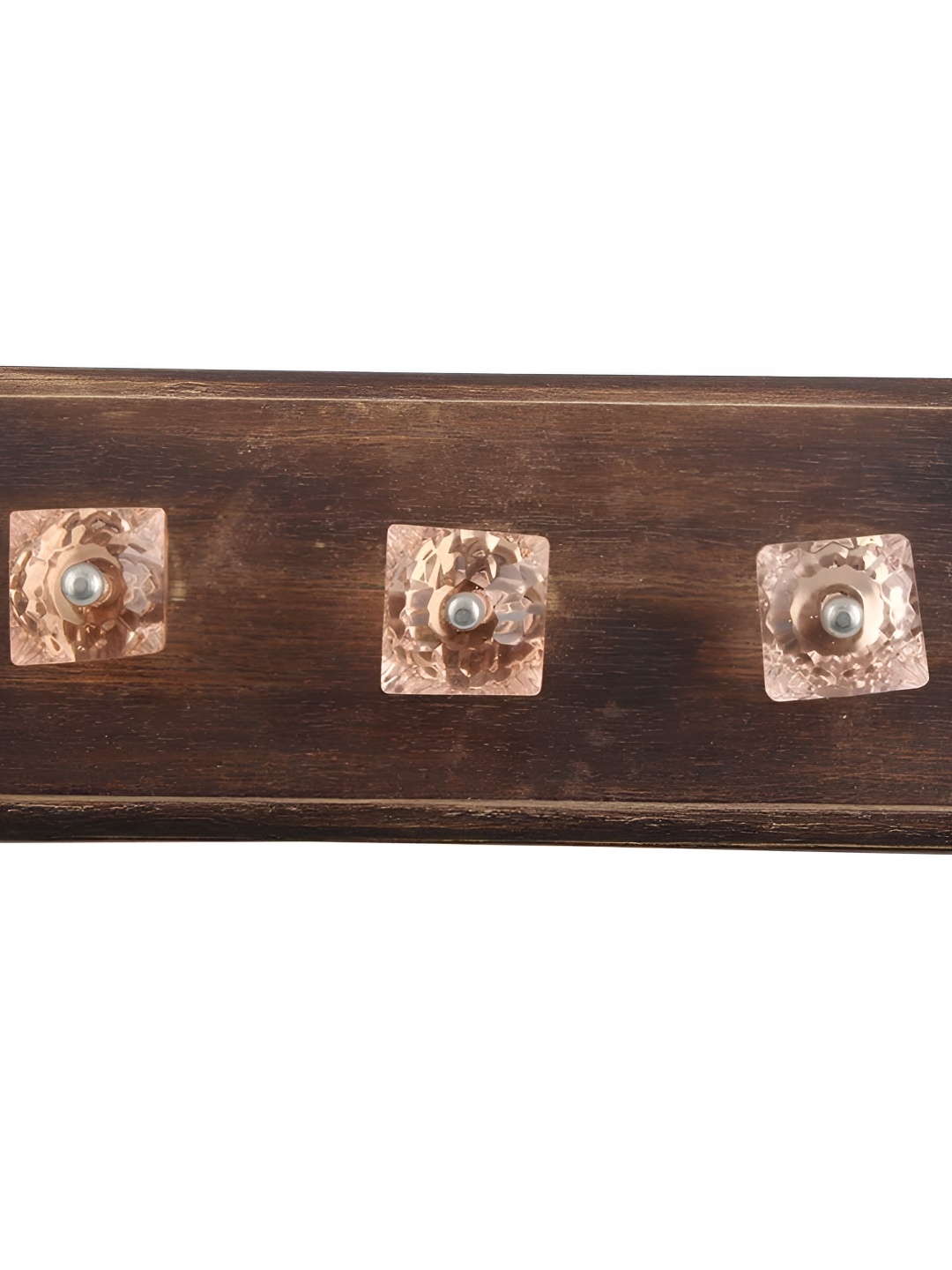 

Indianshelf Brown & Pink Square Cut Wooden Wall Hooks Key Holder