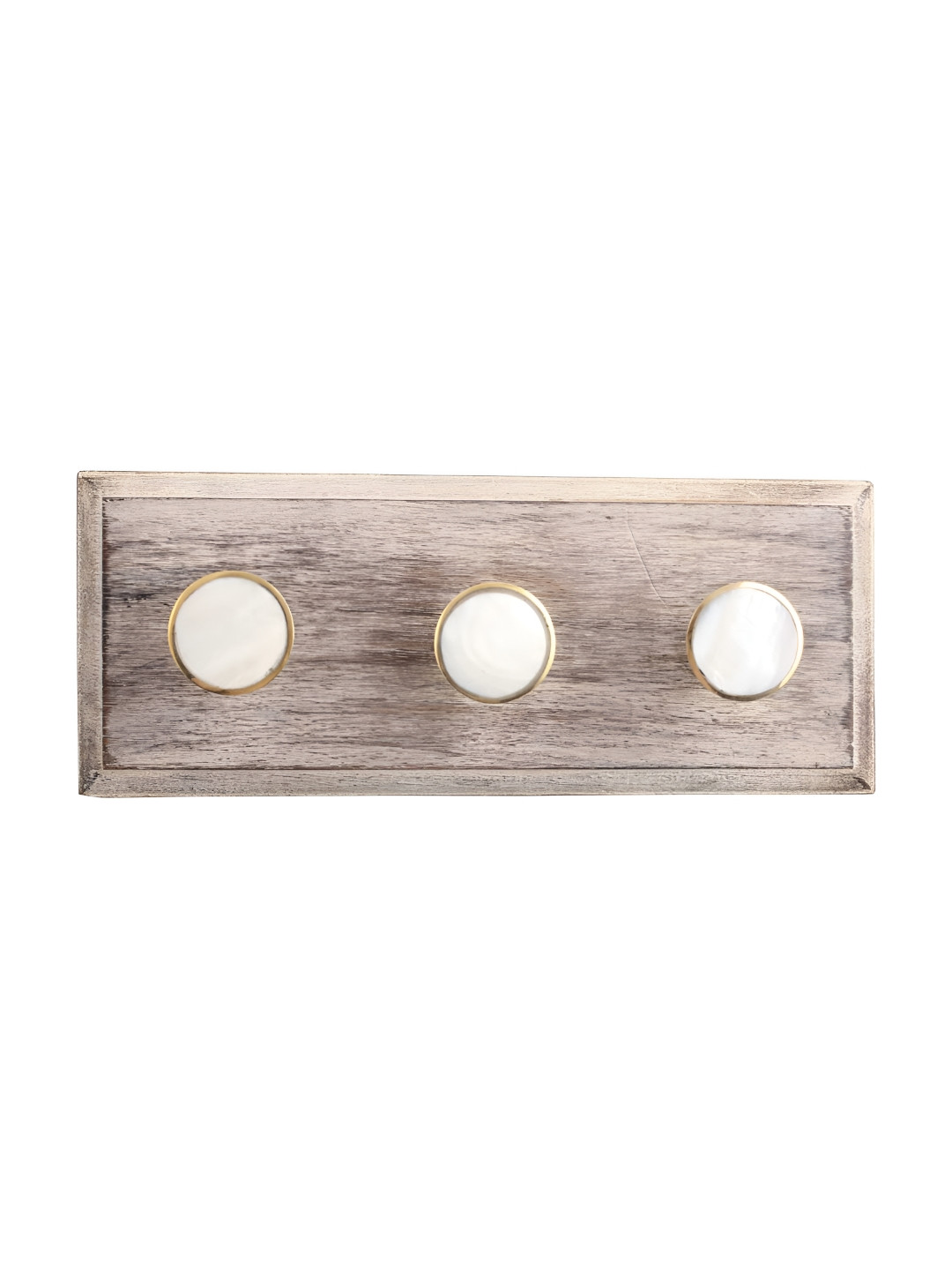 

Indianshelf Beige & White Wheel Wooden Wall Hooks Key Holder