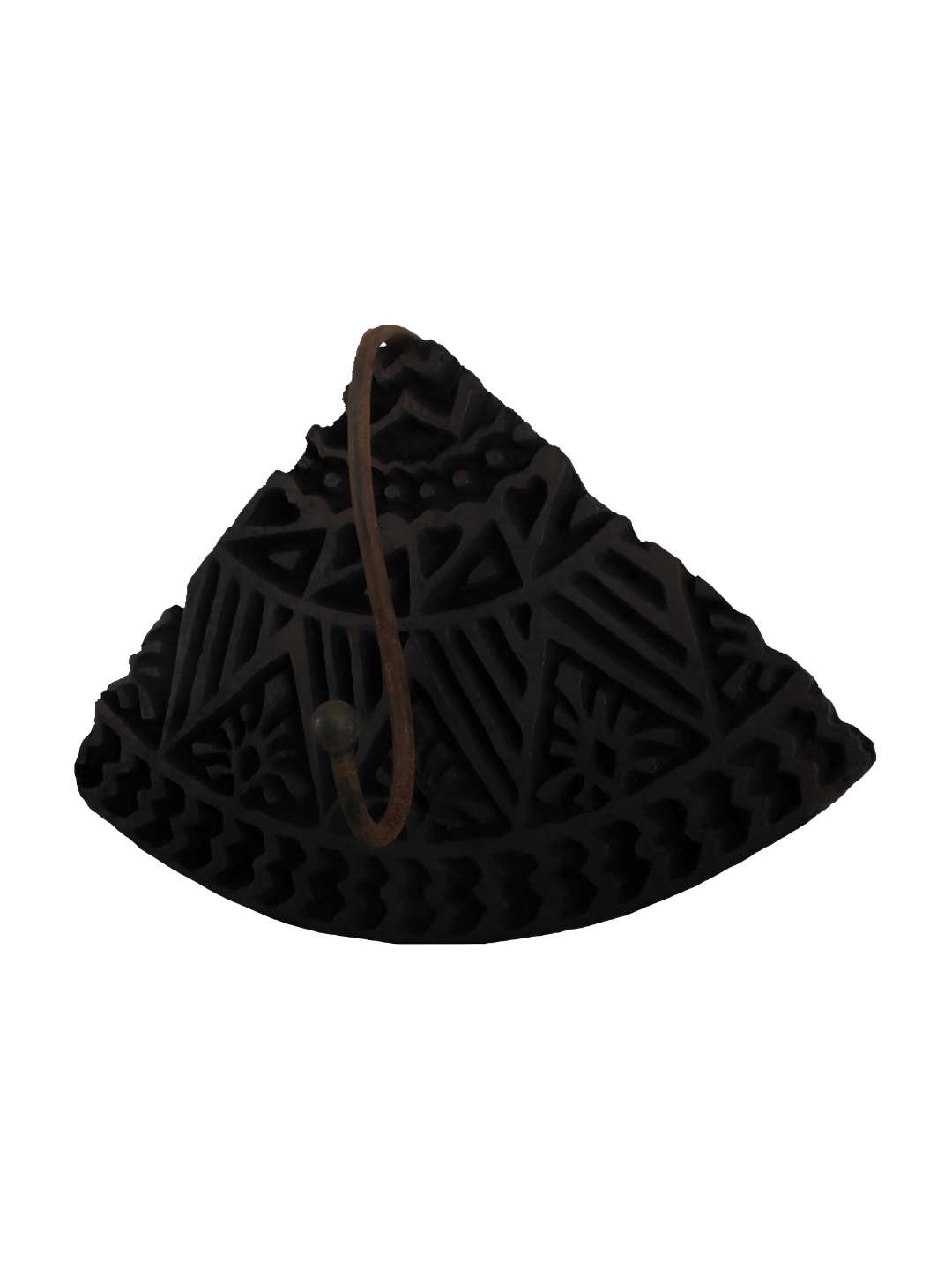 

Indianshelf Brown & Black Textured Wood 1-Hook Wall Key Holder