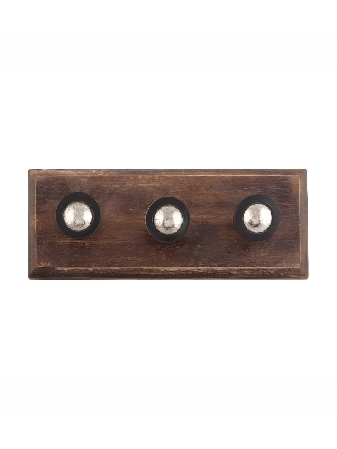 

Indianshelf Black & Brown Wooden 3-Hooks Wall Key Holder