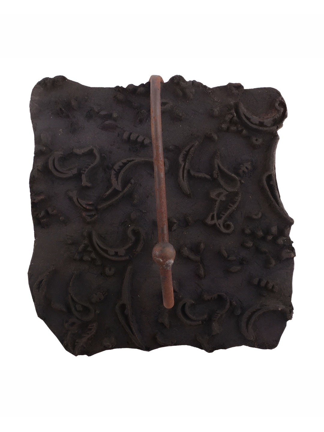 

Indianshelf Brown & Black Floral Block Wooden Wall Hooks Key Holder