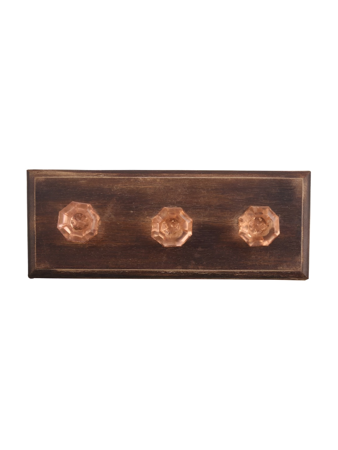 

Indianshelf Brown & Pink Wooden Octagon Wall Hooks Holder