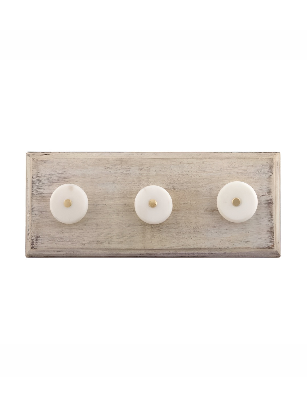 

Indianshelf White & Beige Wooden Flat Wall Hooks Holder