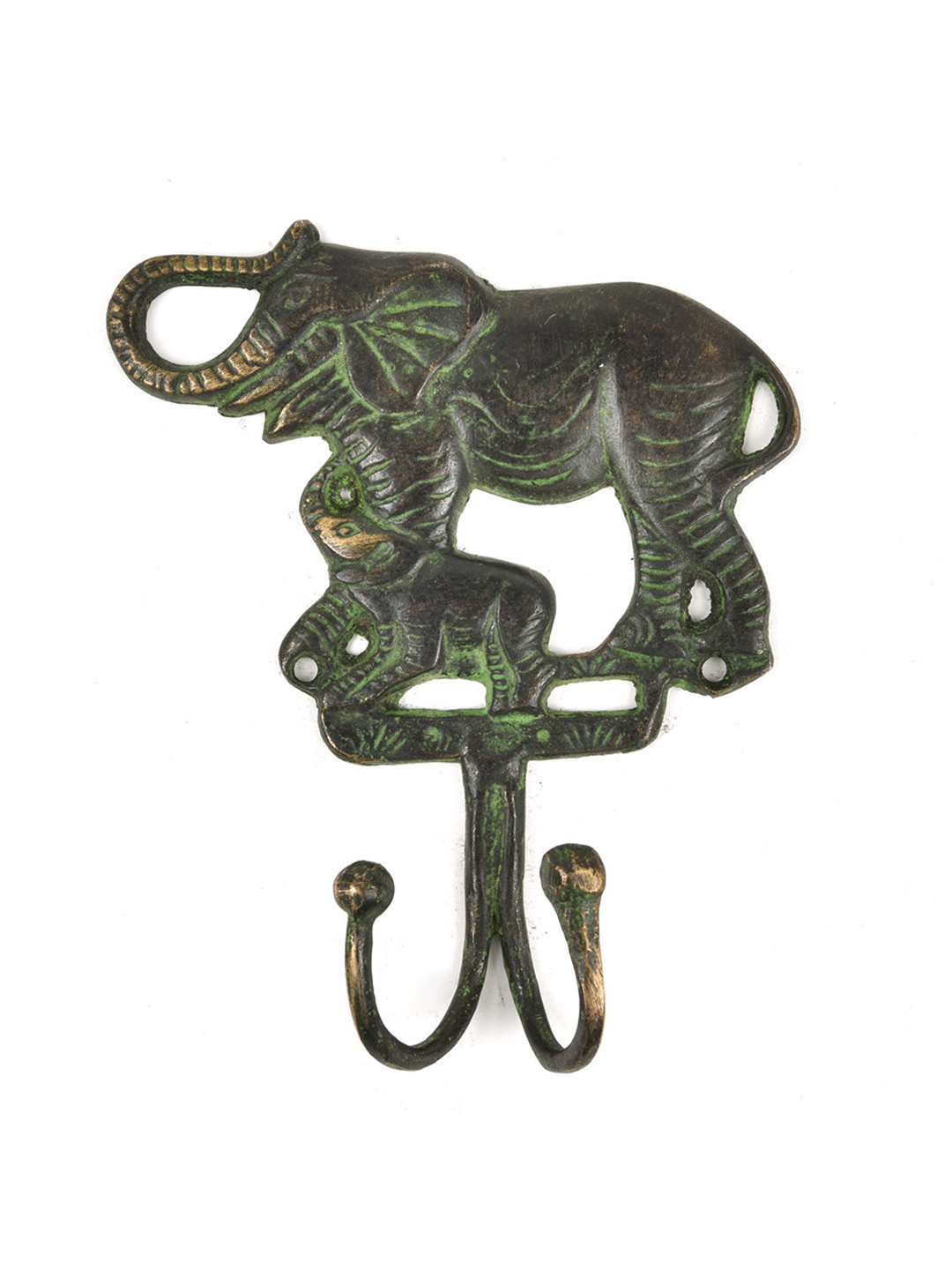 

Indianshelf Black Brass Elephant Wall Hooks Key Holder