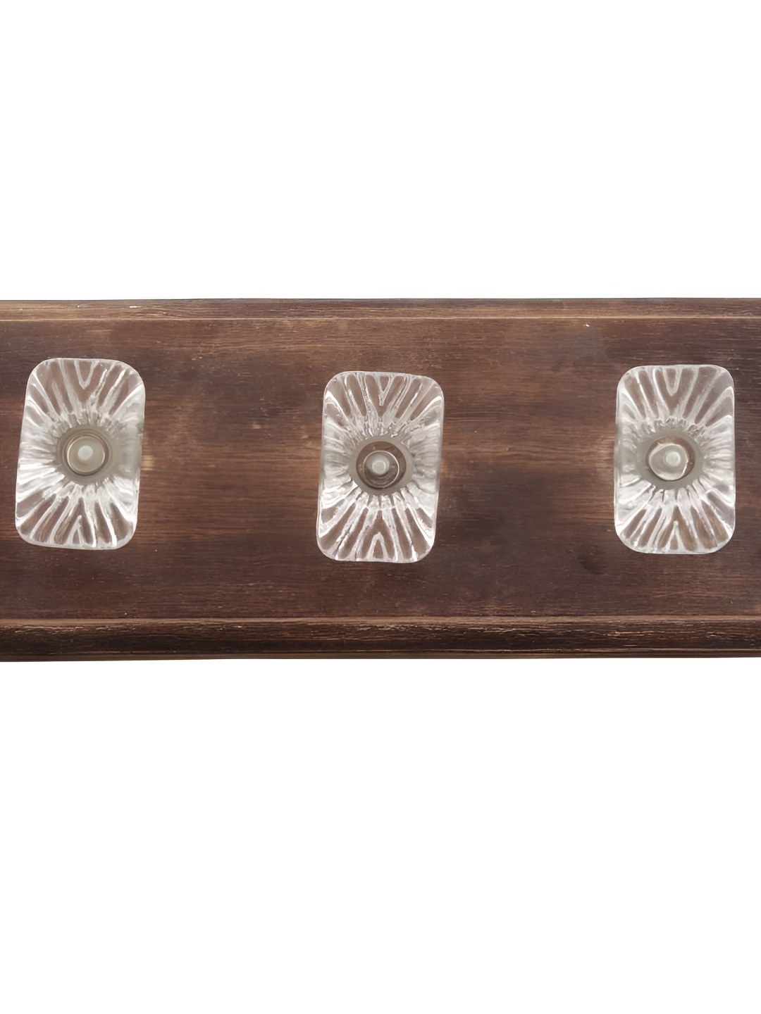 

Indianshelf Transparent Wooden Clear Fine Cut Rectangle 3 Hooks Key Holder