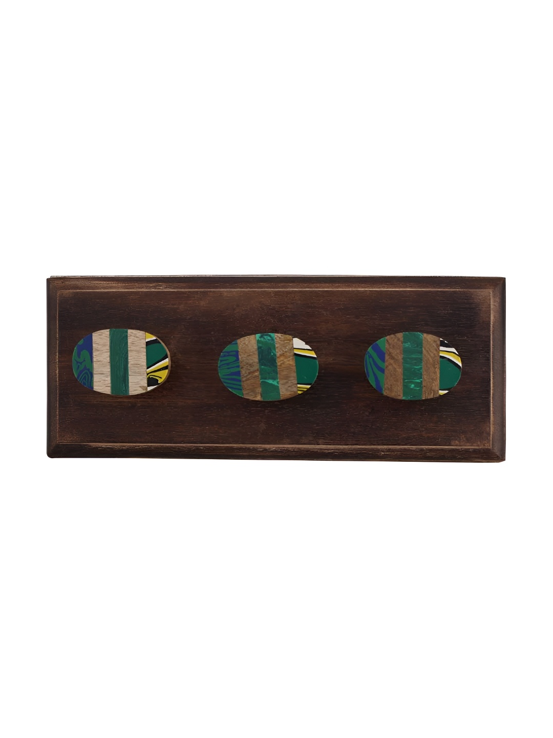 

Indianshelf Green Oval 3 Hooks Key Holder