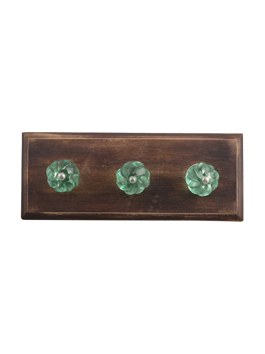 

Indianshelf Green Flower Cut 3 Hooks Key Holder