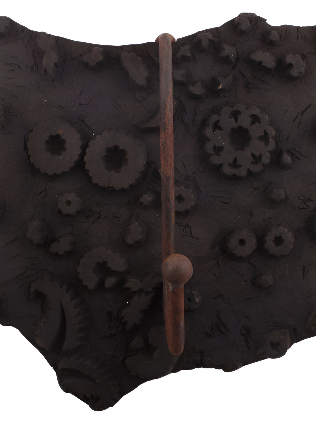 

Indianshelf Black Floral Block 1 Hooks Key Holder