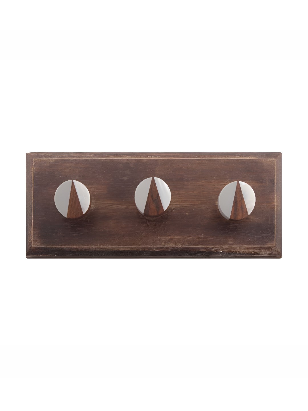 

Indianshelf Brown & Grey Geometric Printed Wooden Wall Hooks Key Holder