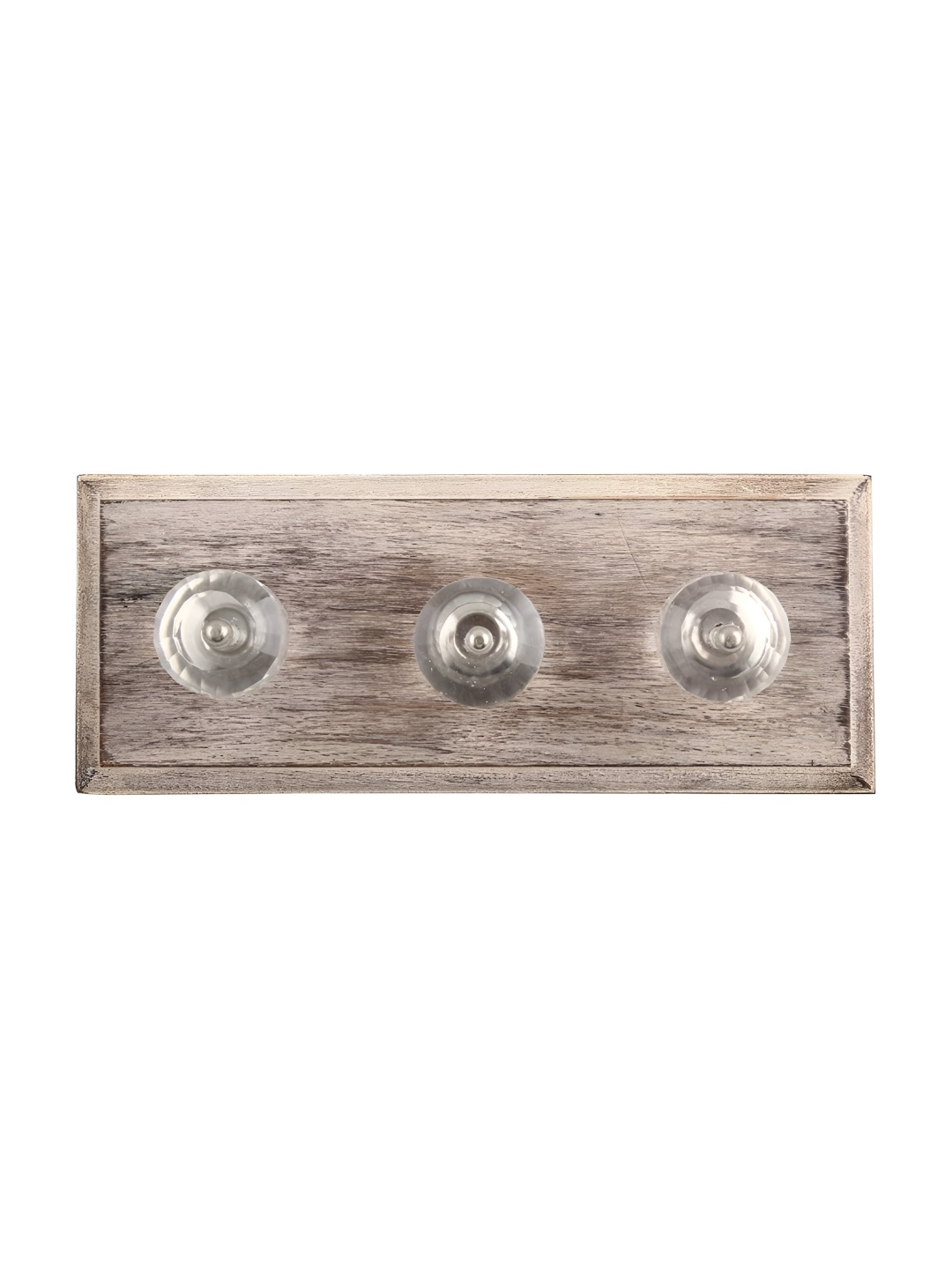 

Indianshelf Transparent & Beige Wooden Wall 3 Hooks Key Holder